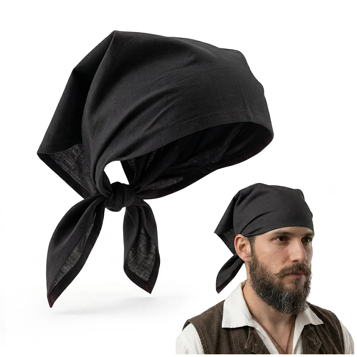Pañuelo pirata de algodón ligero hecho a mano