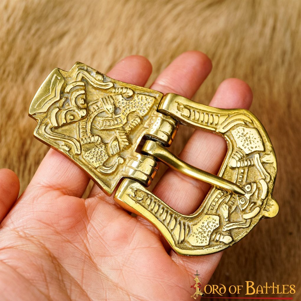 Imagen única de: Hebilla de Cinturón Vikinga Diseño Celta Latón Puro Accesorio para Cinturón
