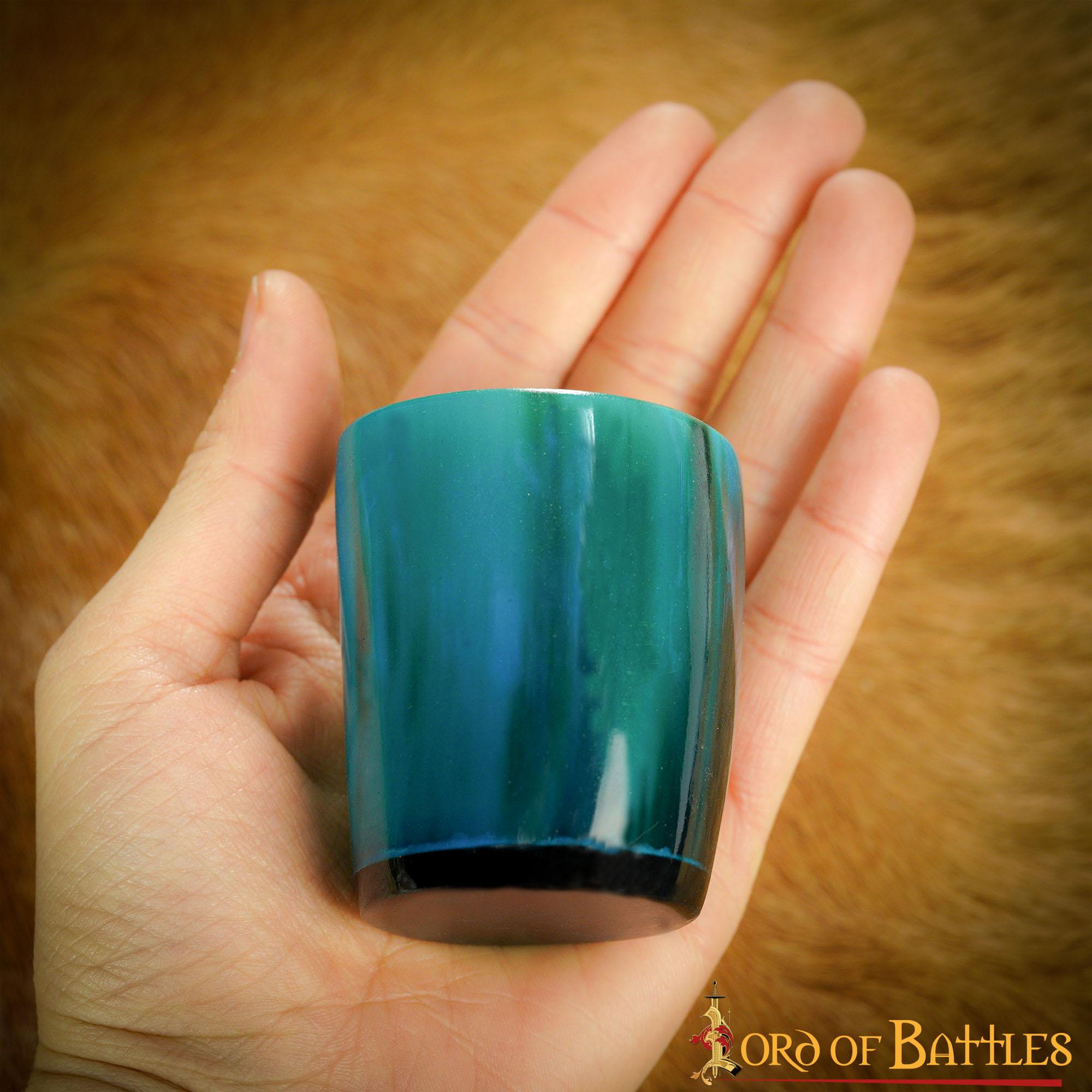 Vaso de chupito medieval de cuerno de buey hecho a mano - colorido - imagen 10