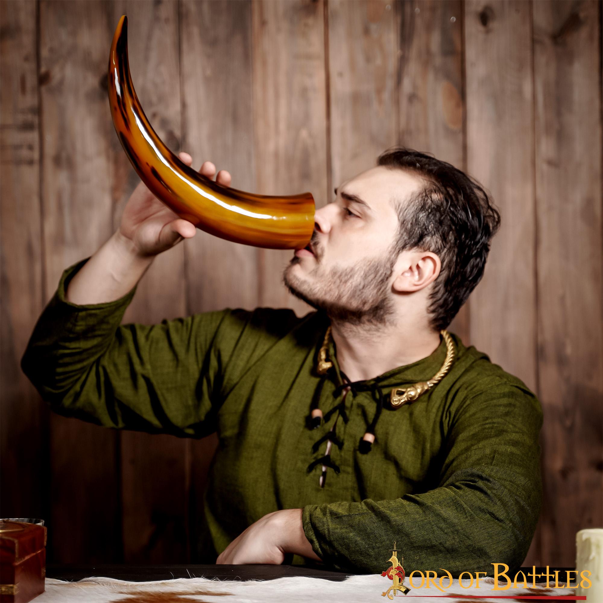 Cuerno para beber de buey 400–500 ml, hecho a mano - imagen 6