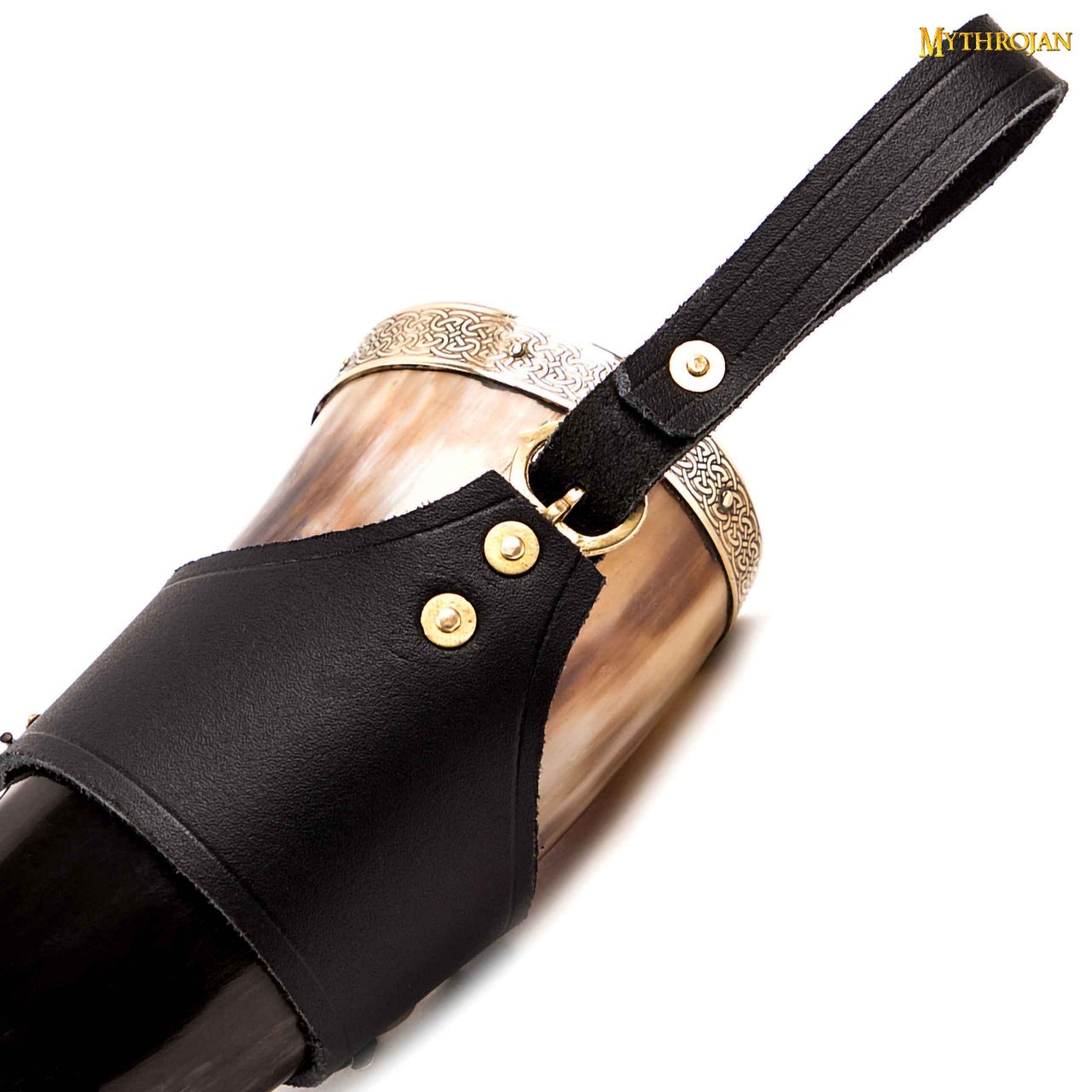 Cuerno vikingo para beber "The Elegant Lady" con soporte de cuero negro - Acabado pulido - imagen 8