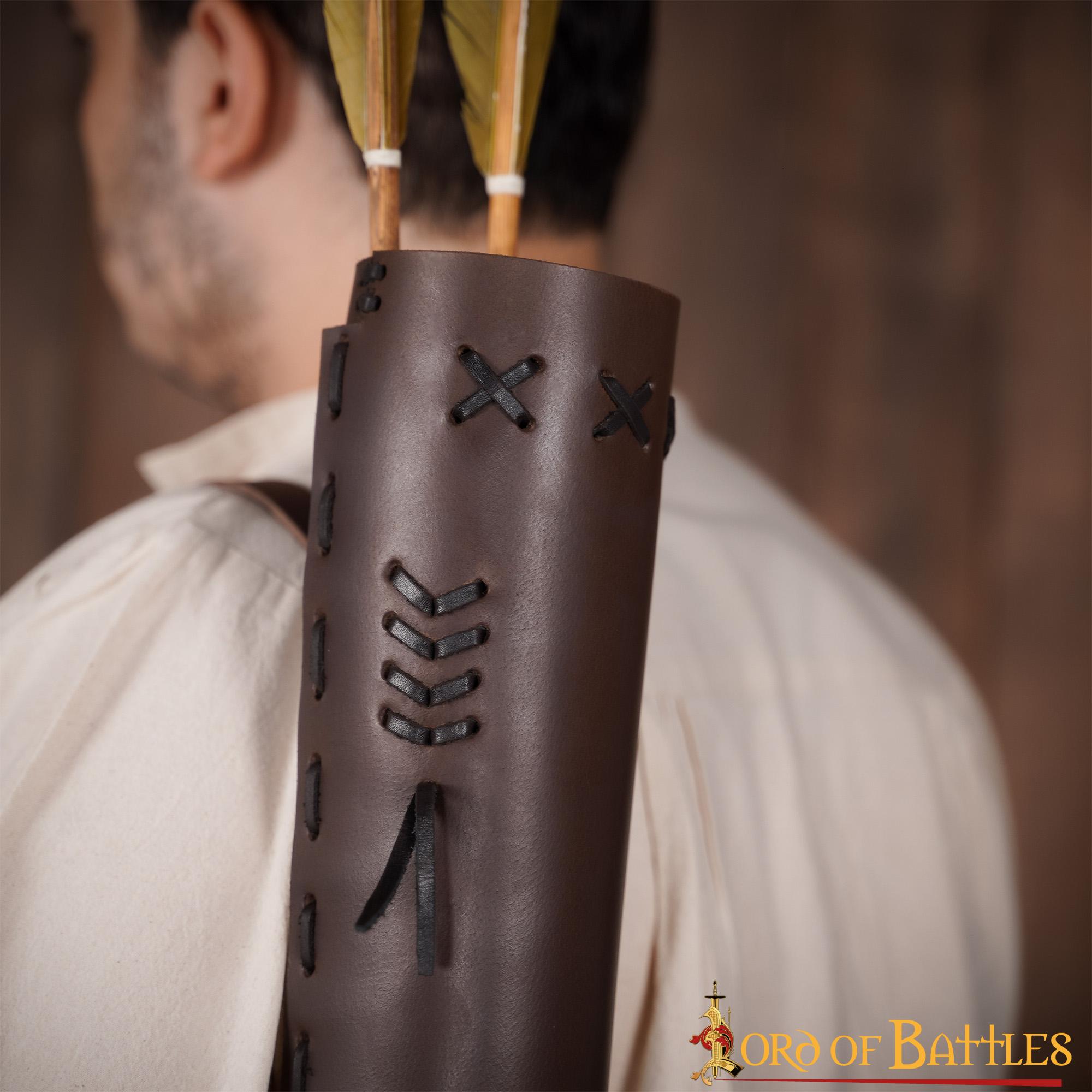 Imagen única de: Carcaj Clásico Medieval de Cuero Fantasía Auténtica Marroquinería