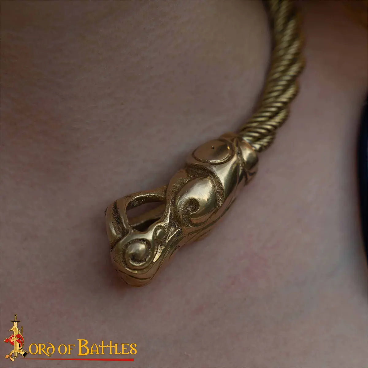 Torc vikingo Fenrir en latón macizo - imagen 5