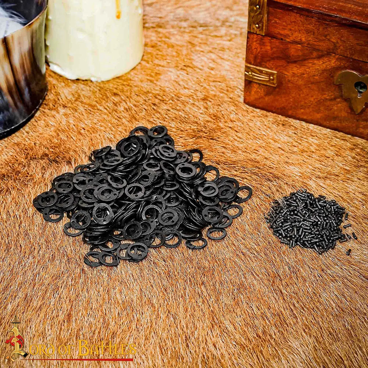 Anillas planas de acero 6 mm — 18 gauge, acabado ennegrecido — 1 kg - imagen 3