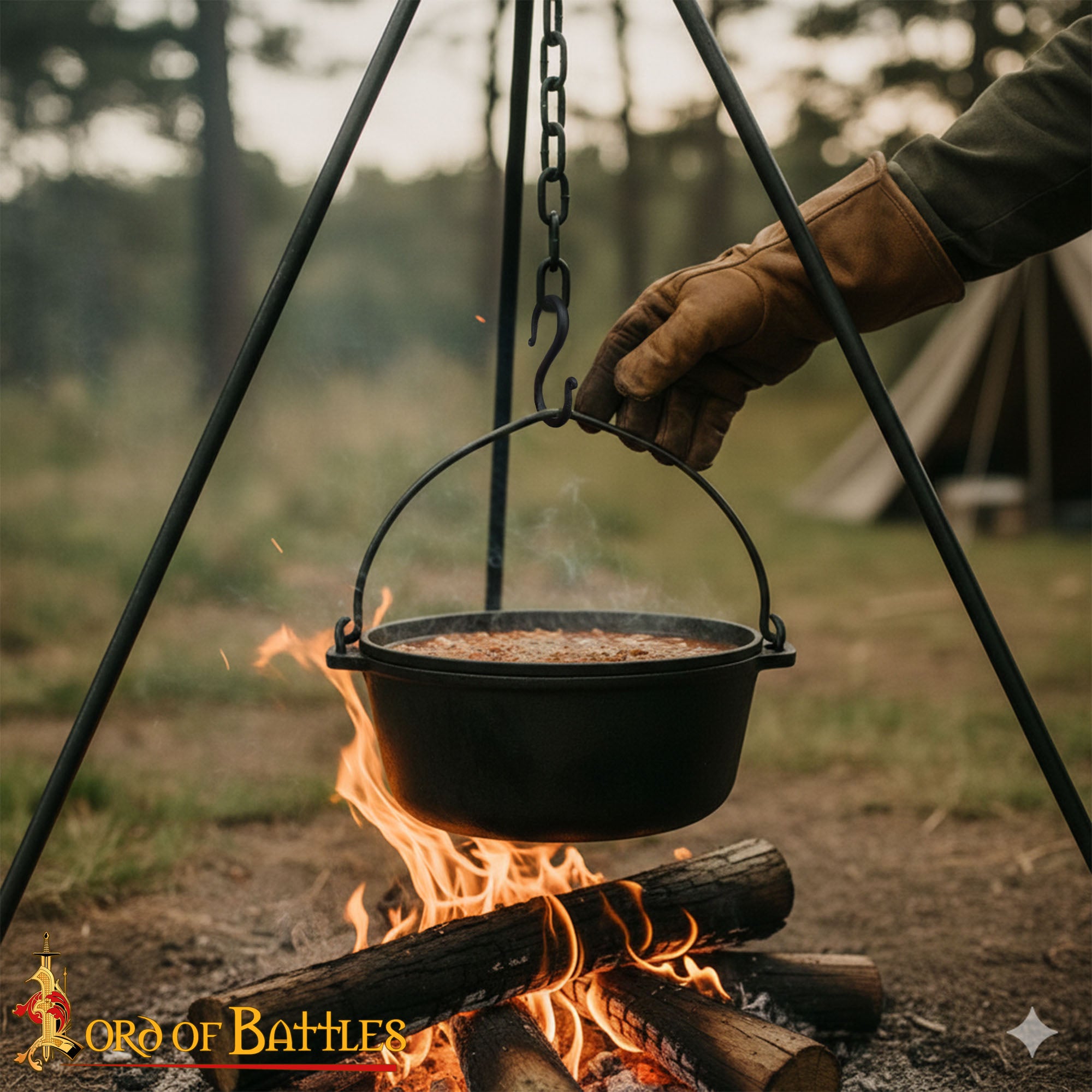 Conjunto de 5 ganchos en S forjados a mano de hierro para cocina y camping - imagen 8