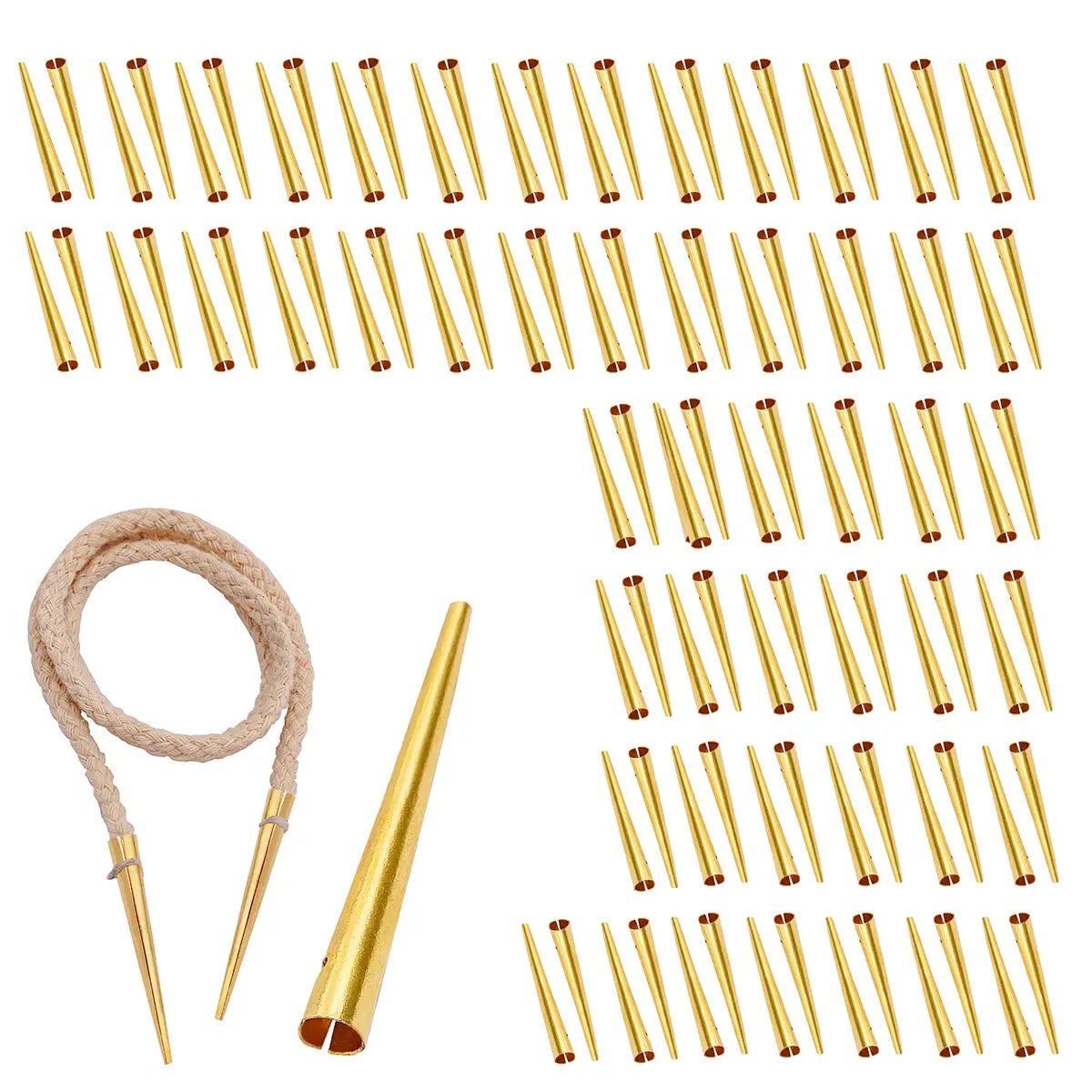 Puntas de cordón medievales de latón - juego de 10 o 100 unidades