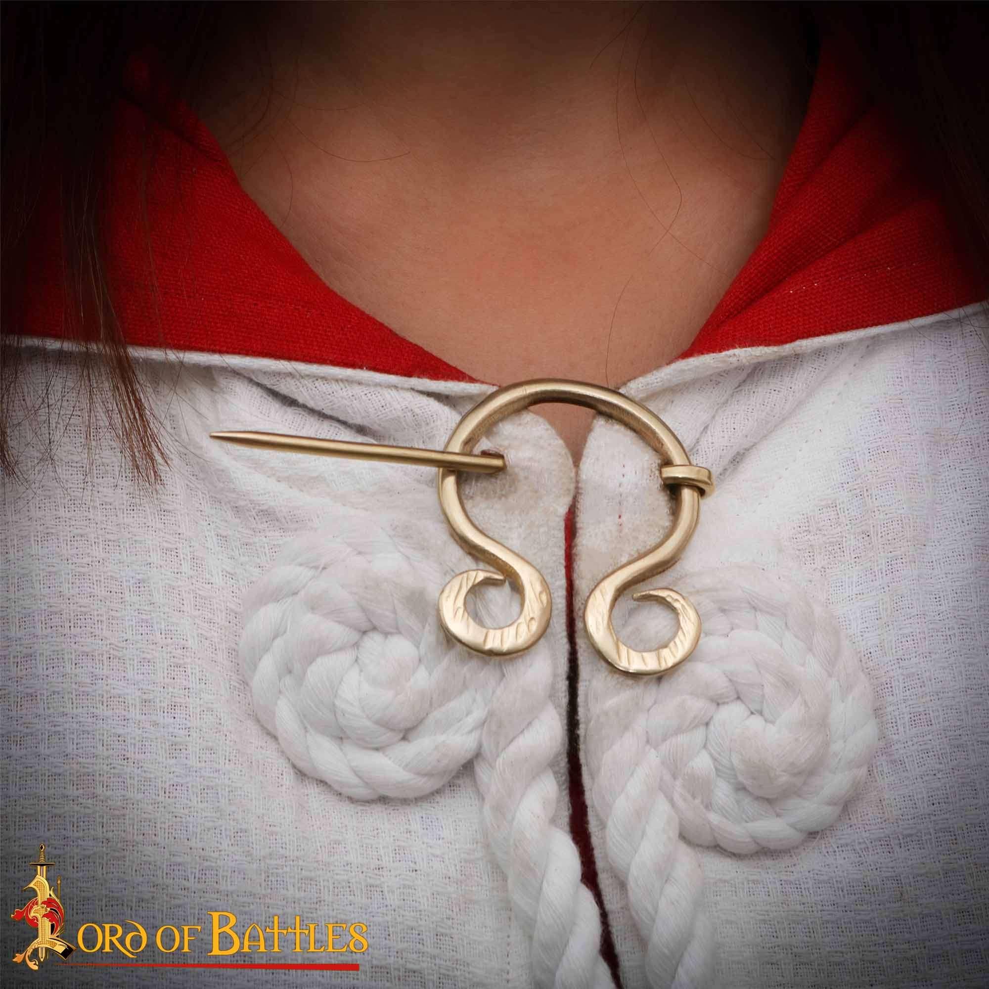 Broche penannular de latón para capa — punta redonda - imagen 6