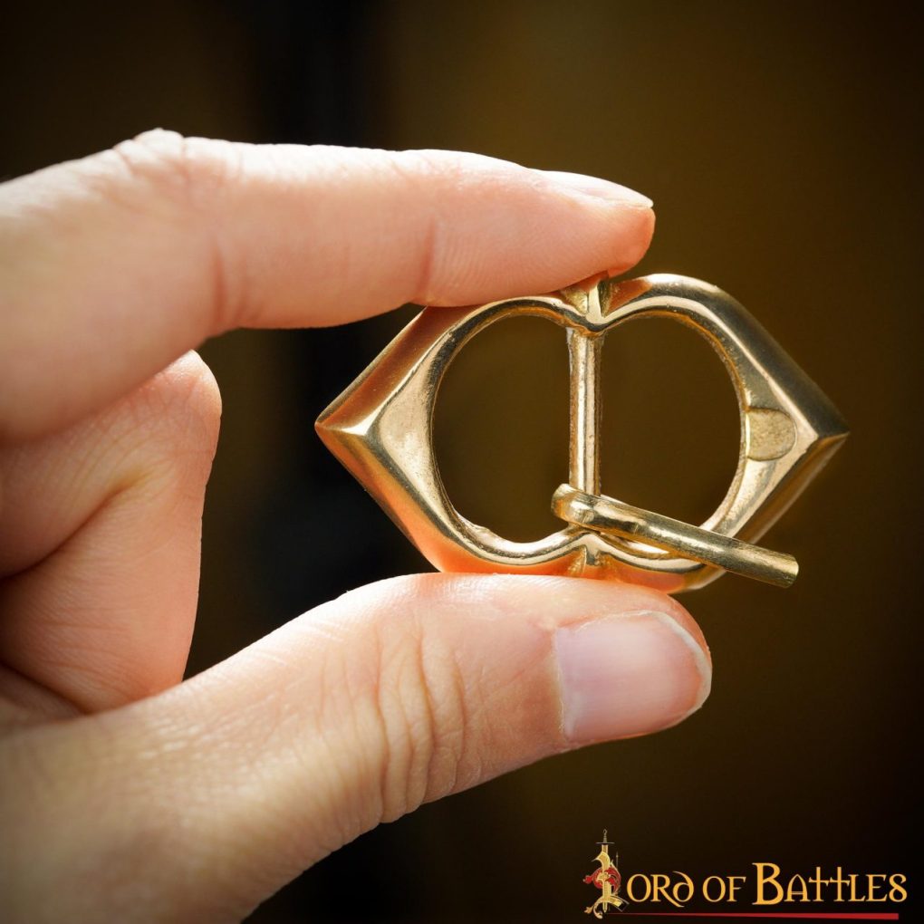 Juego de 5 Hebillas de Latón para Cinturón — Diseño Diamante Medieval - imagen 11