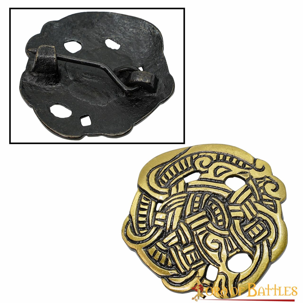 Imagen única de: Broche Vikingo de Animal Agarrado - Latón Antiguo