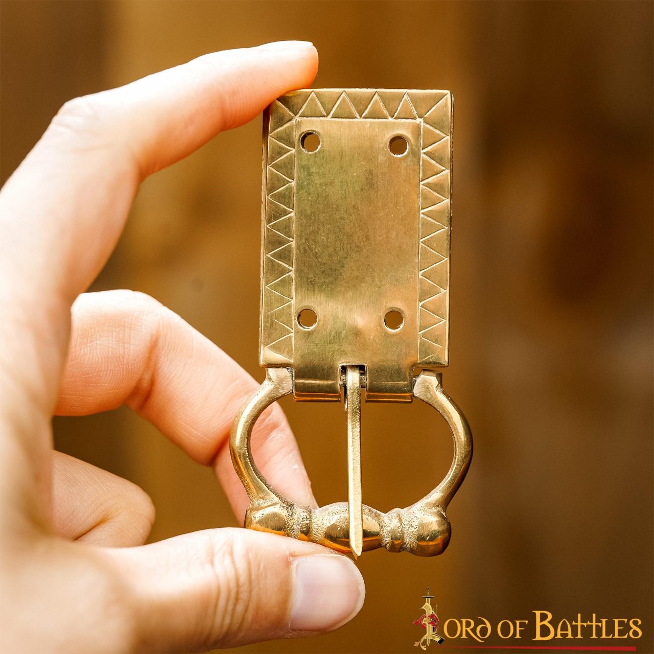 Hebilla medieval de latón macizo para cinturón - imagen 6