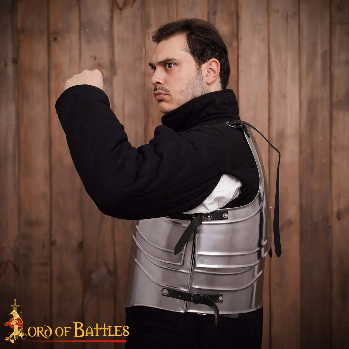 Coraza medieval de acero pulido para LARP — Tallas M/L/XL
