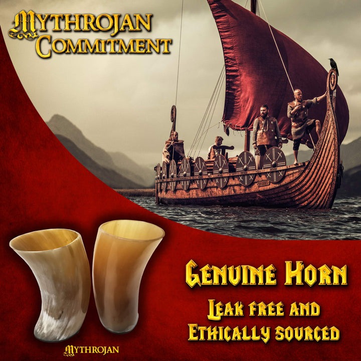 Set de vasos de cuerno de buey estilo vikingo — 250 ml y 150 ml - imagen 11