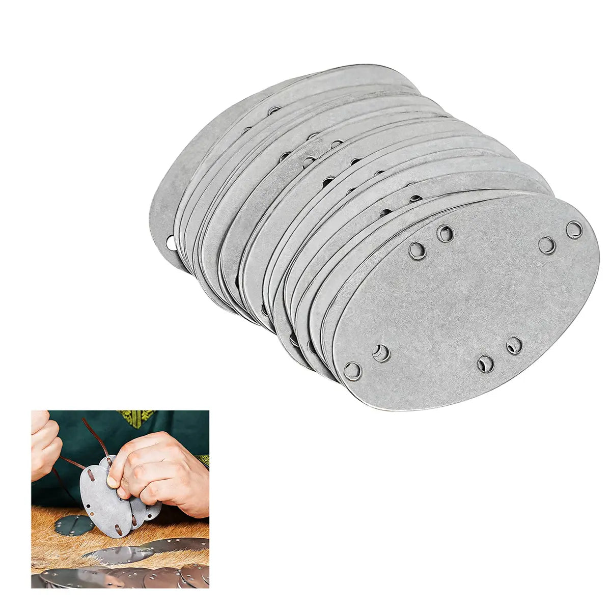 Set 25 placas lamelares Visby de acero inoxidable para armadura
