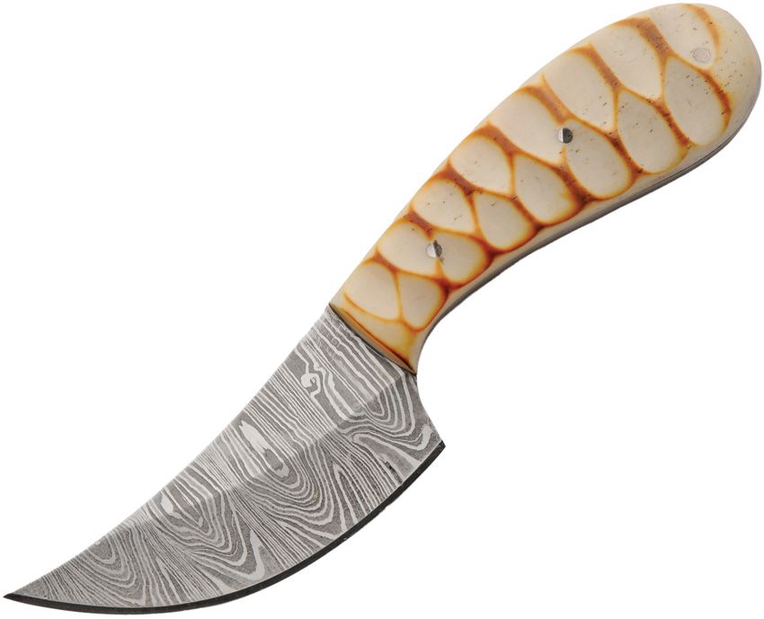 Cuchillo Artesanal Hueso Quemado – Acero de Damasco