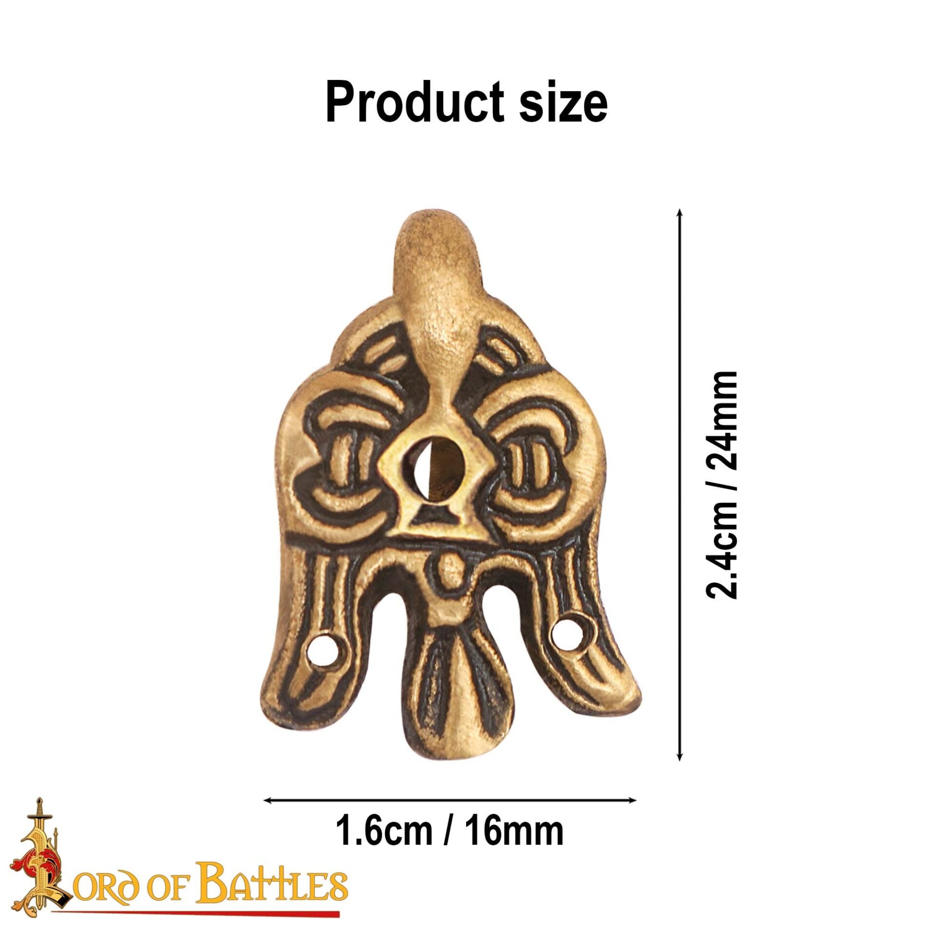 Imagen única de: Gancho de Cuervo de Latón Vikingo del Siglo X - 3 Cm - para Envolturas de Piernas y Winingas