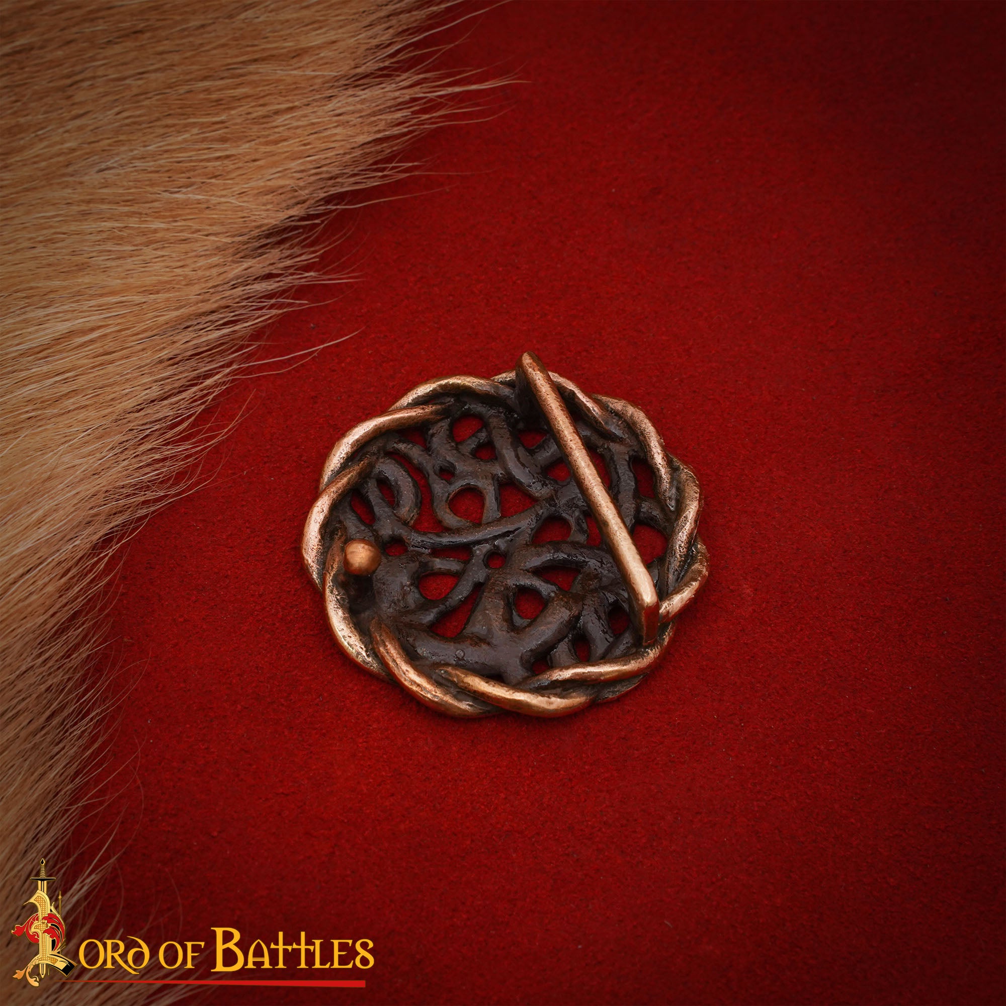 Hebilla de bronce (siglos IX–X) con diseño de nudo — para cinturón 2,5 cm - imagen 15
