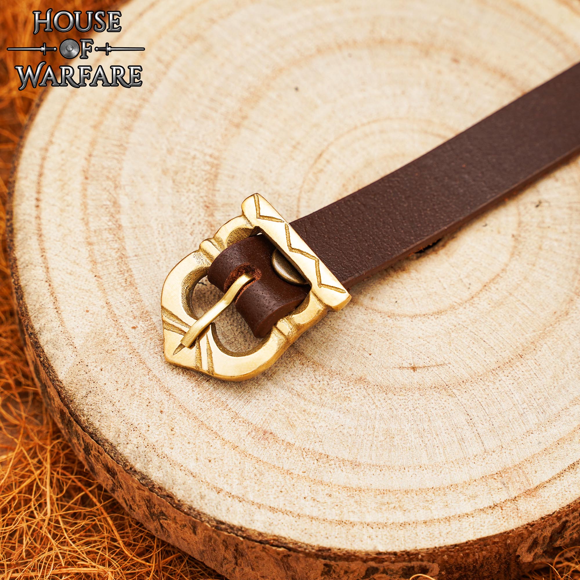 Imagen única de: Hebilla Medieval de Latón Macizo para Cinturón - Accesorio Histórico y de Vestuario Vikingo y Normando