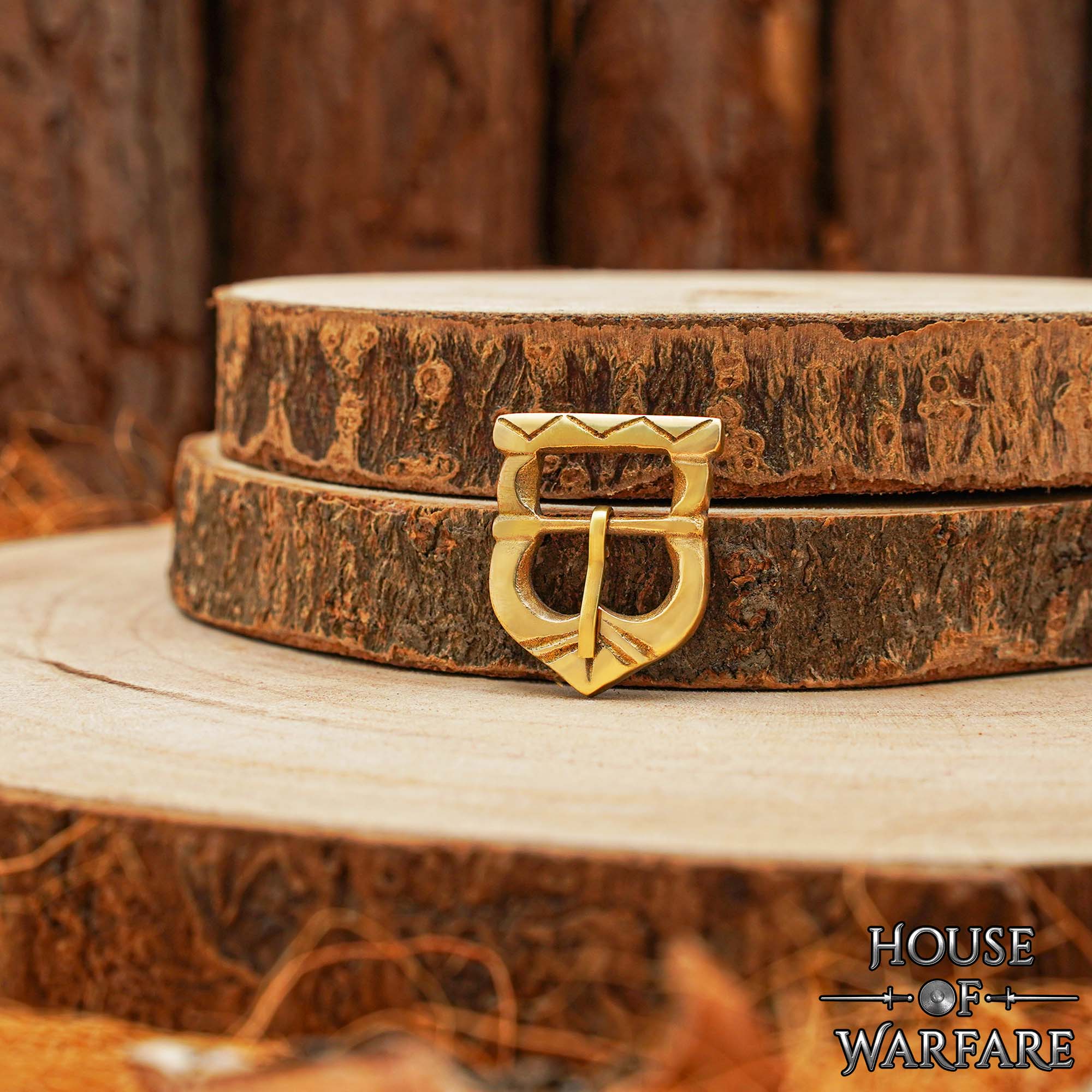 Imagen única de: Hebilla Medieval de Latón Macizo para Cinturón - Accesorio Histórico y de Vestuario Vikingo y Normando