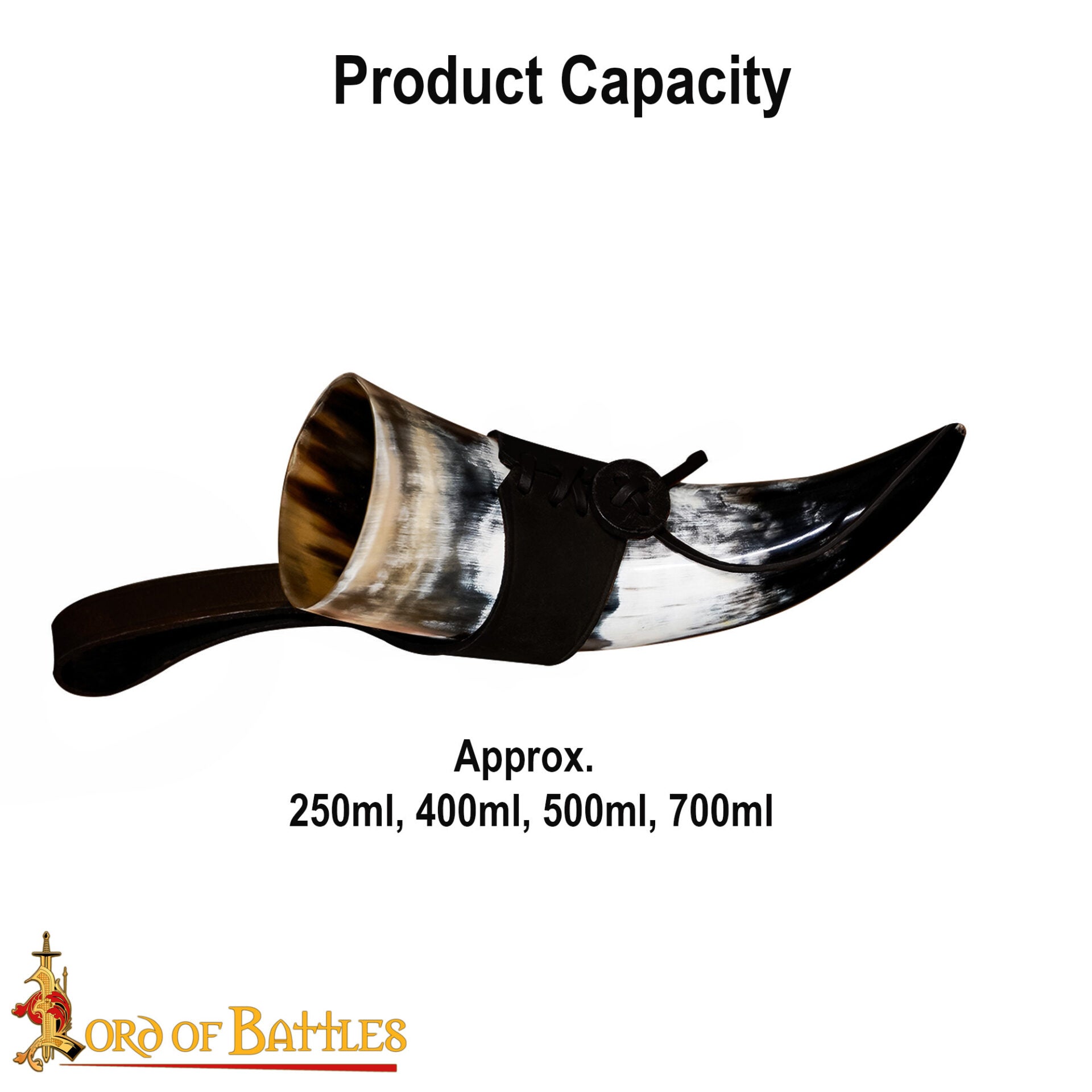 Cuerno de beber vikingo con funda de cuero - imagen 15