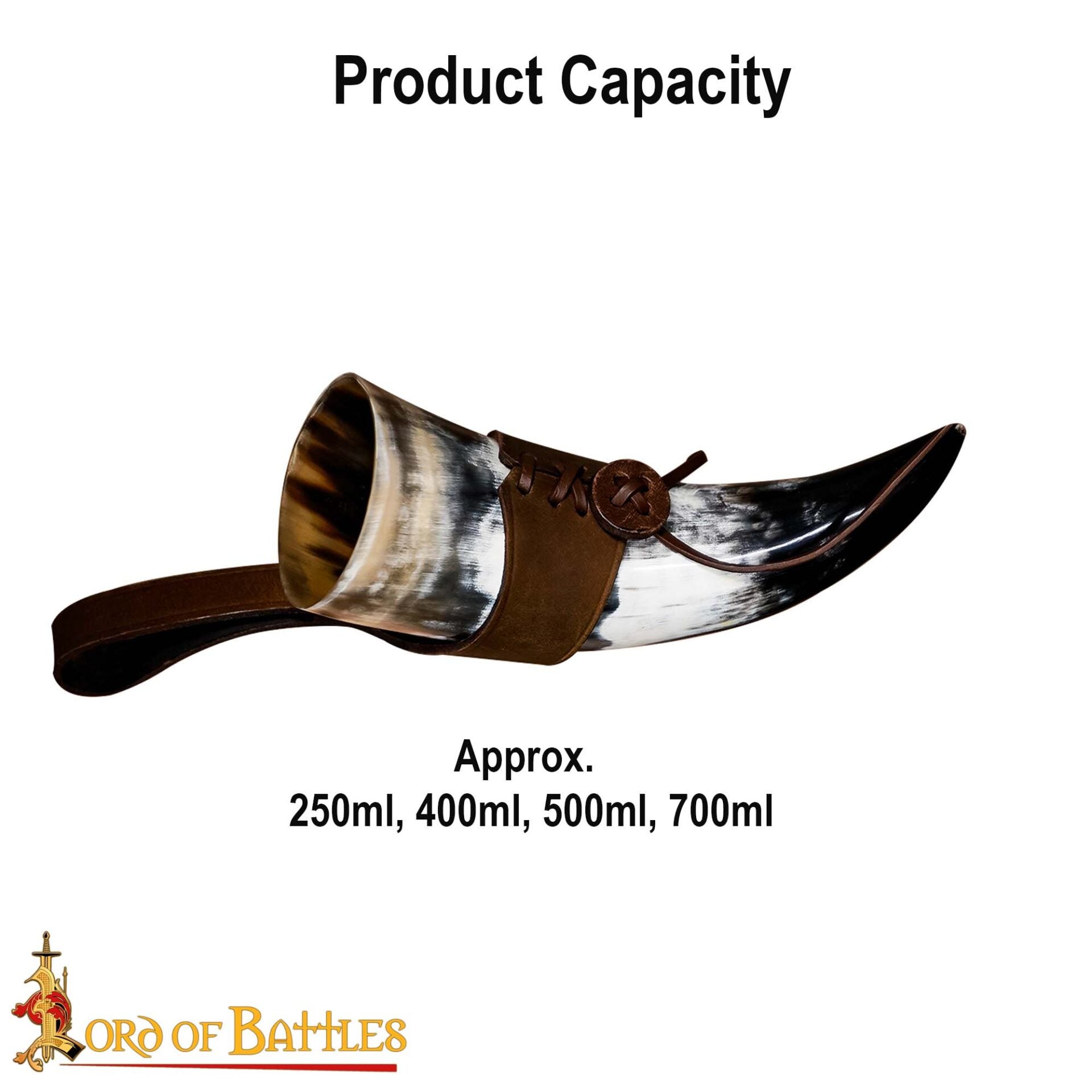 Cuerno de beber vikingo con funda de cuero - imagen 20