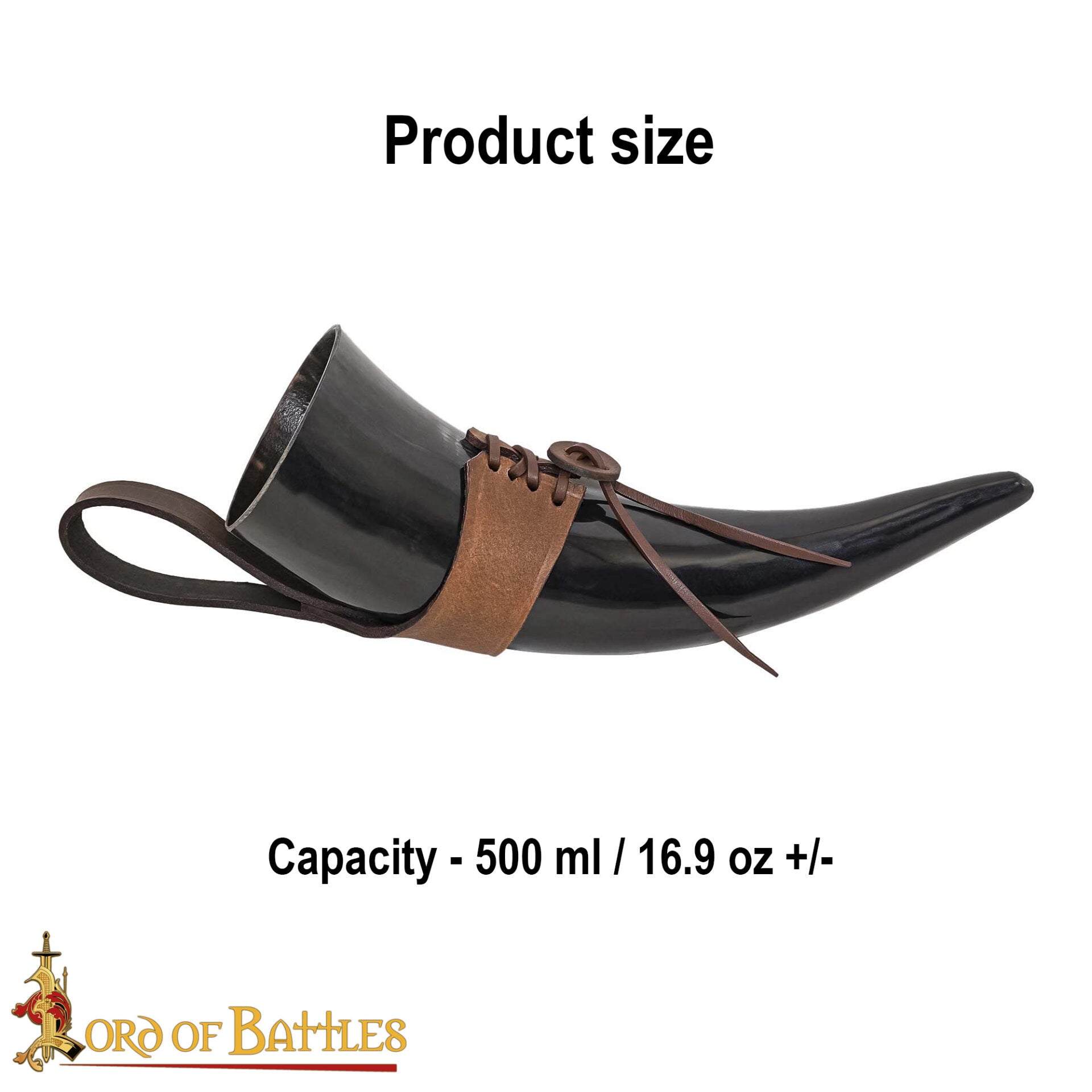 Cuerno de beber vikingo con funda de cuero - imagen 6