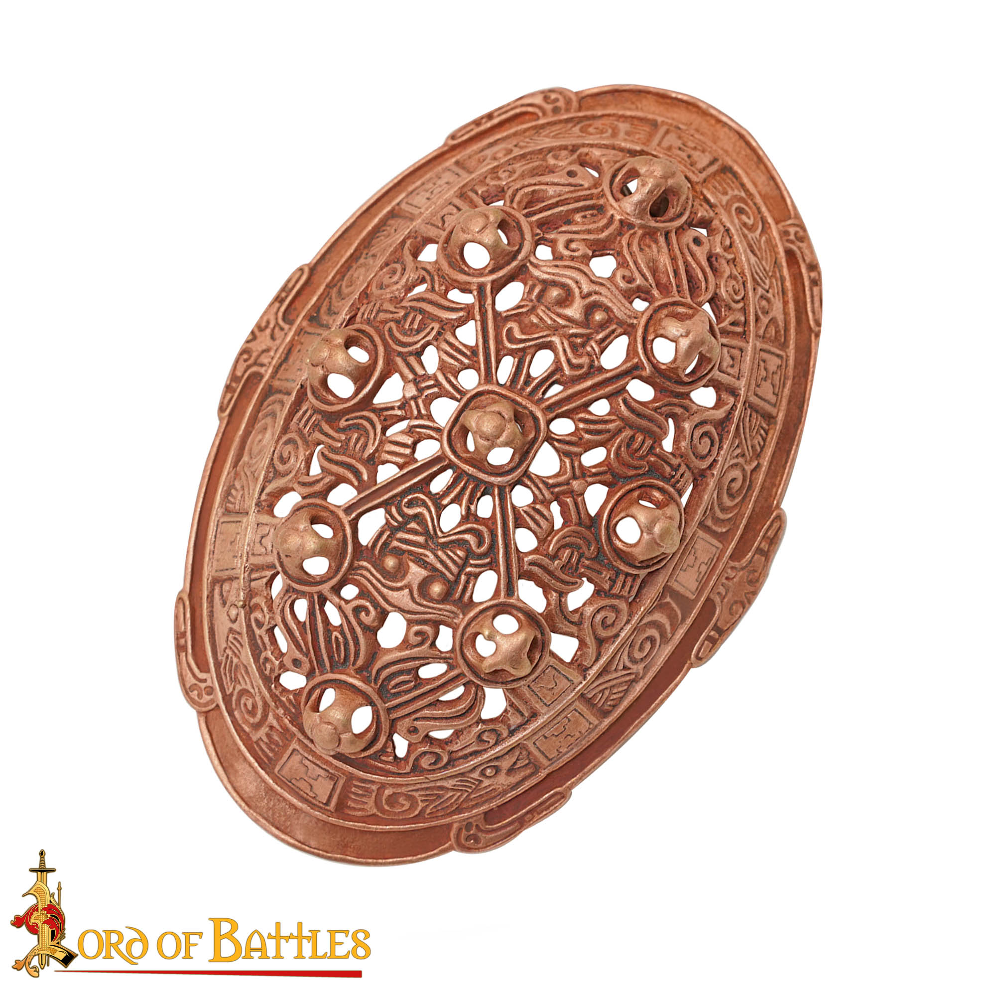 Fíbula oval vikinga en bronce (cera perdida) — réplica siglo IX - imagen 17