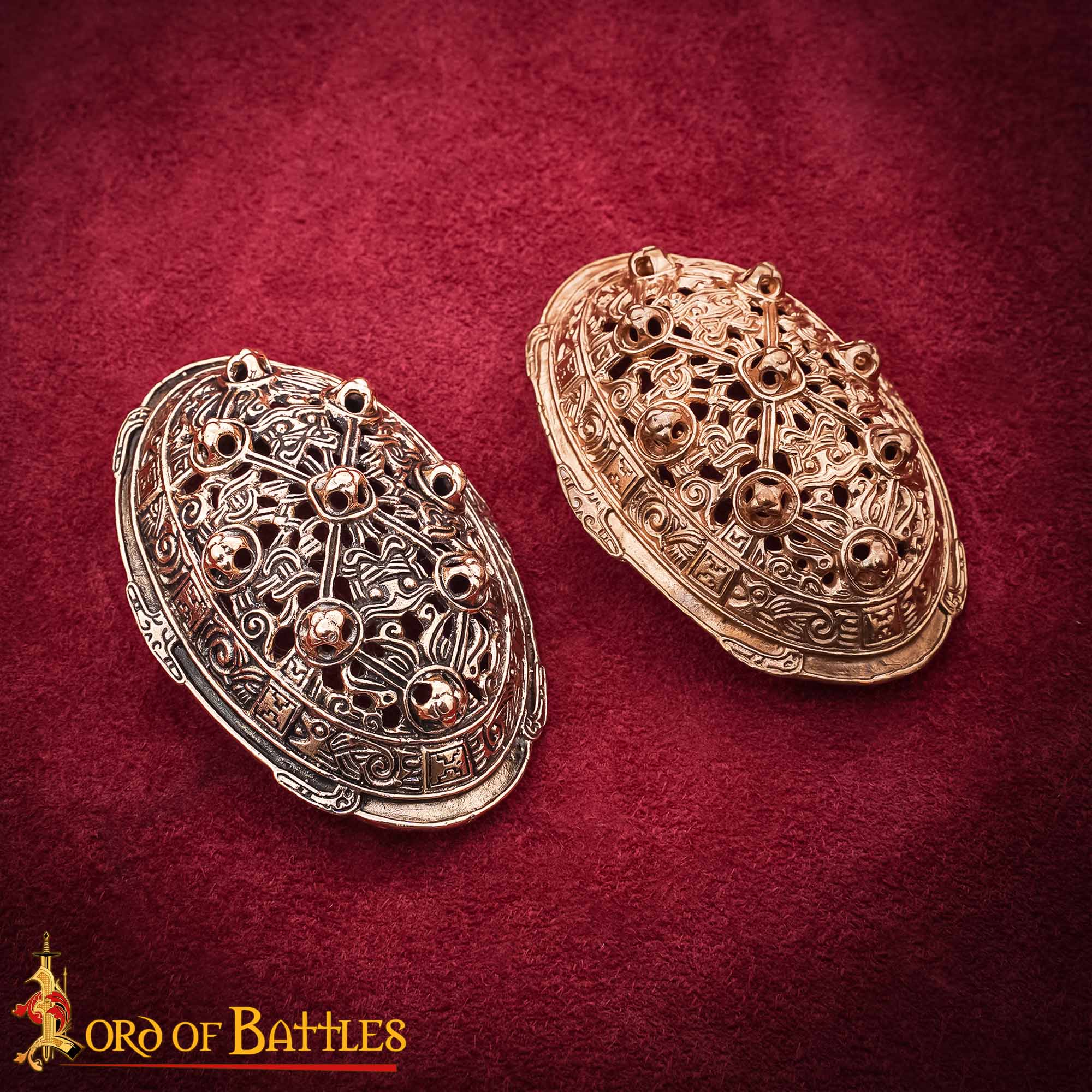 Fíbula oval vikinga en bronce (cera perdida) — réplica siglo IX - imagen 16