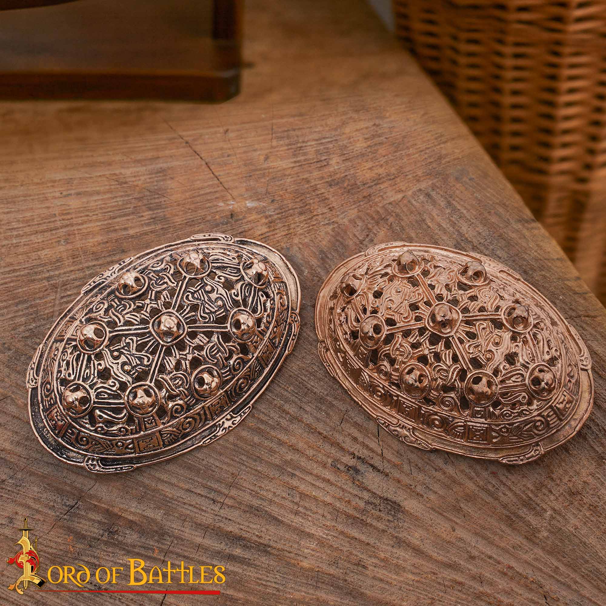Fíbula oval vikinga en bronce (cera perdida) — réplica siglo IX - imagen 5