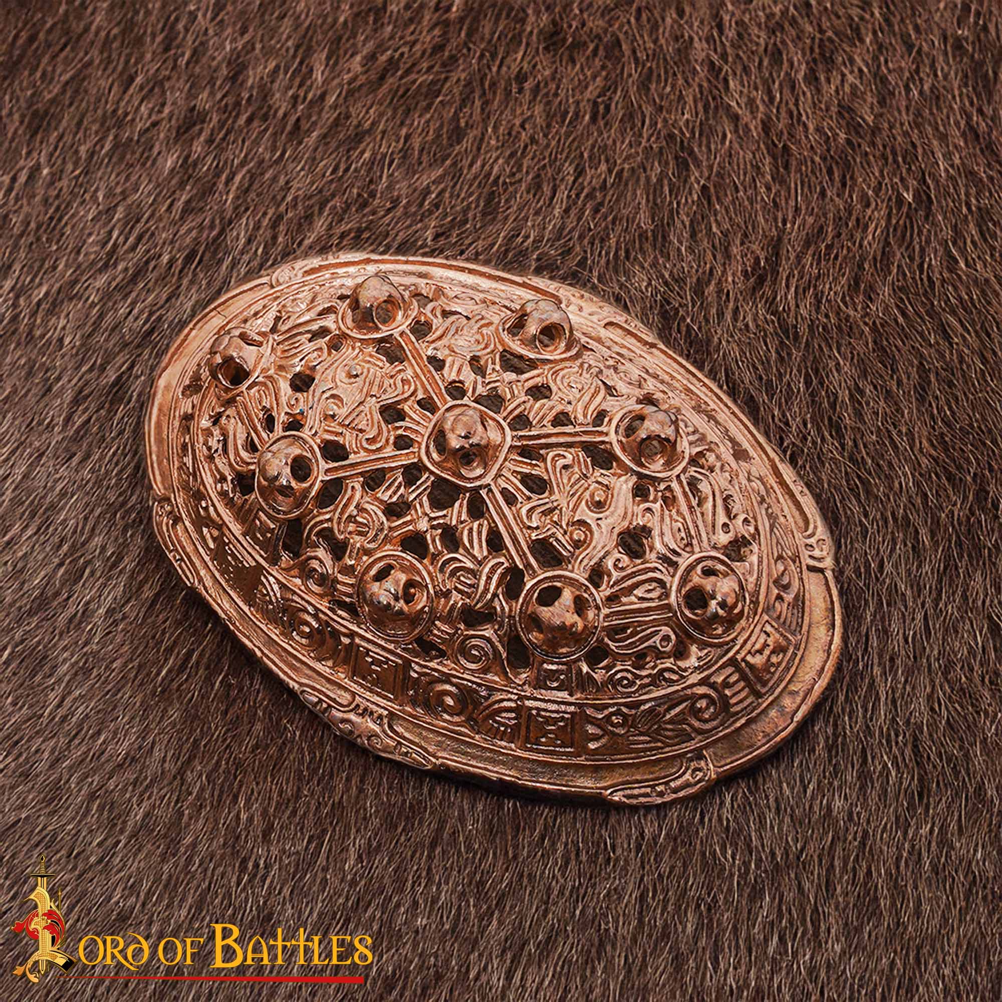 Fíbula oval vikinga en bronce (cera perdida) — réplica siglo IX - imagen 2