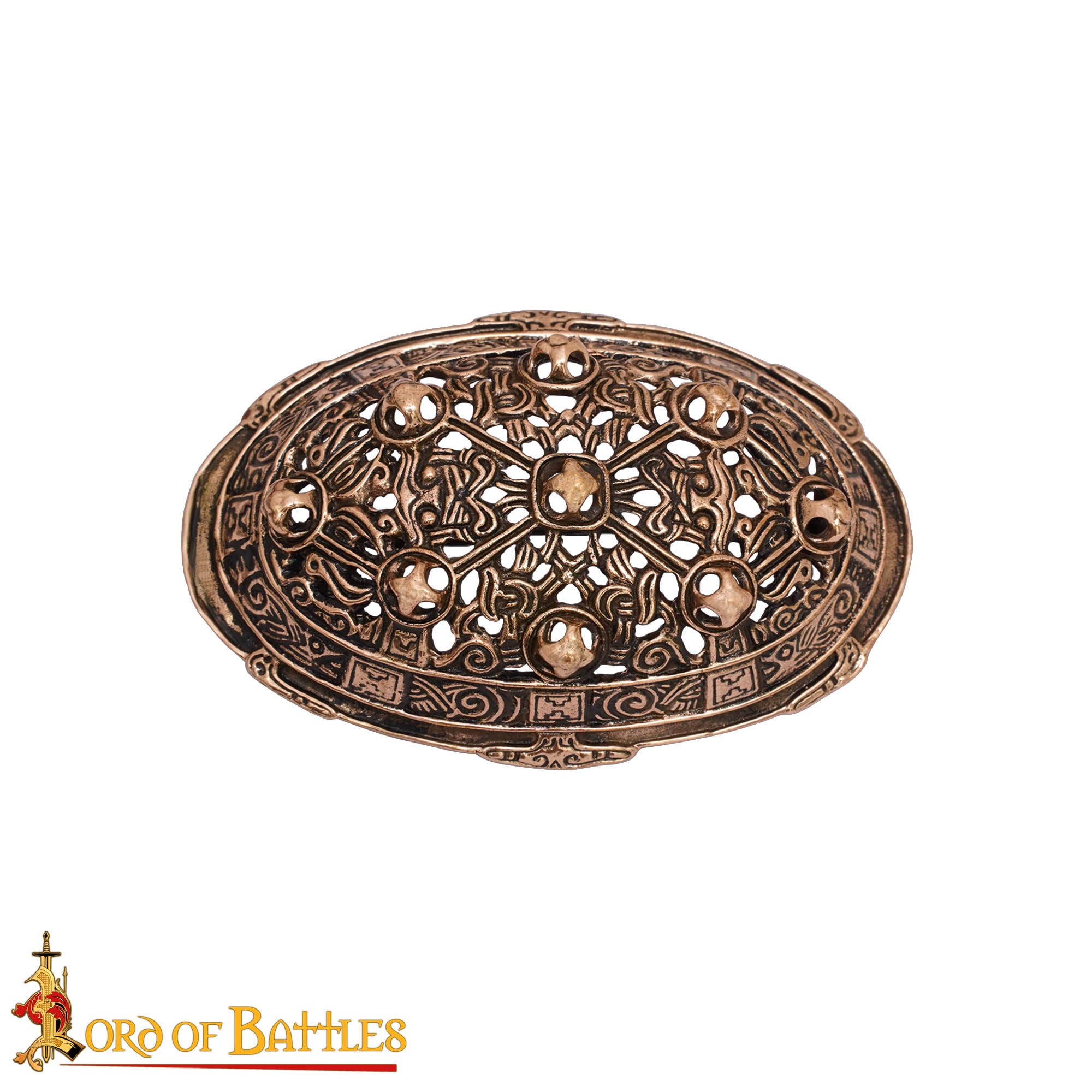 Fíbula oval vikinga en bronce (cera perdida) — réplica siglo IX - imagen 10