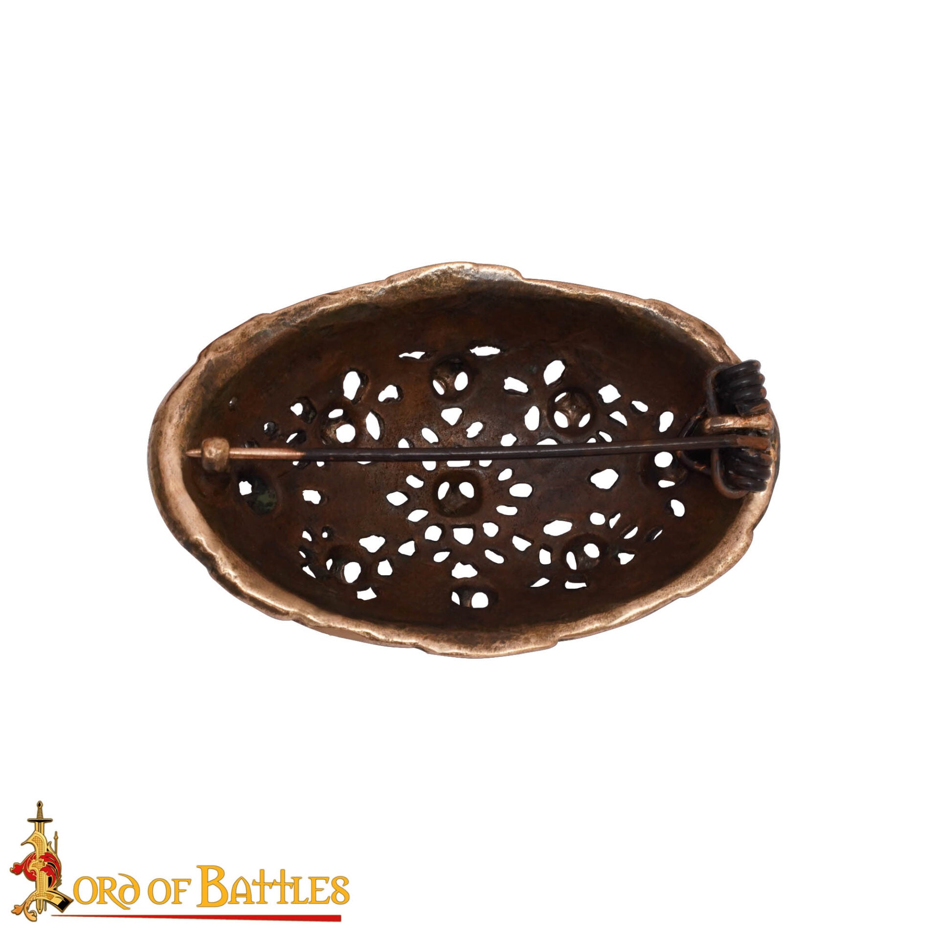 Fíbula oval vikinga en bronce (cera perdida) — réplica siglo IX - imagen 8