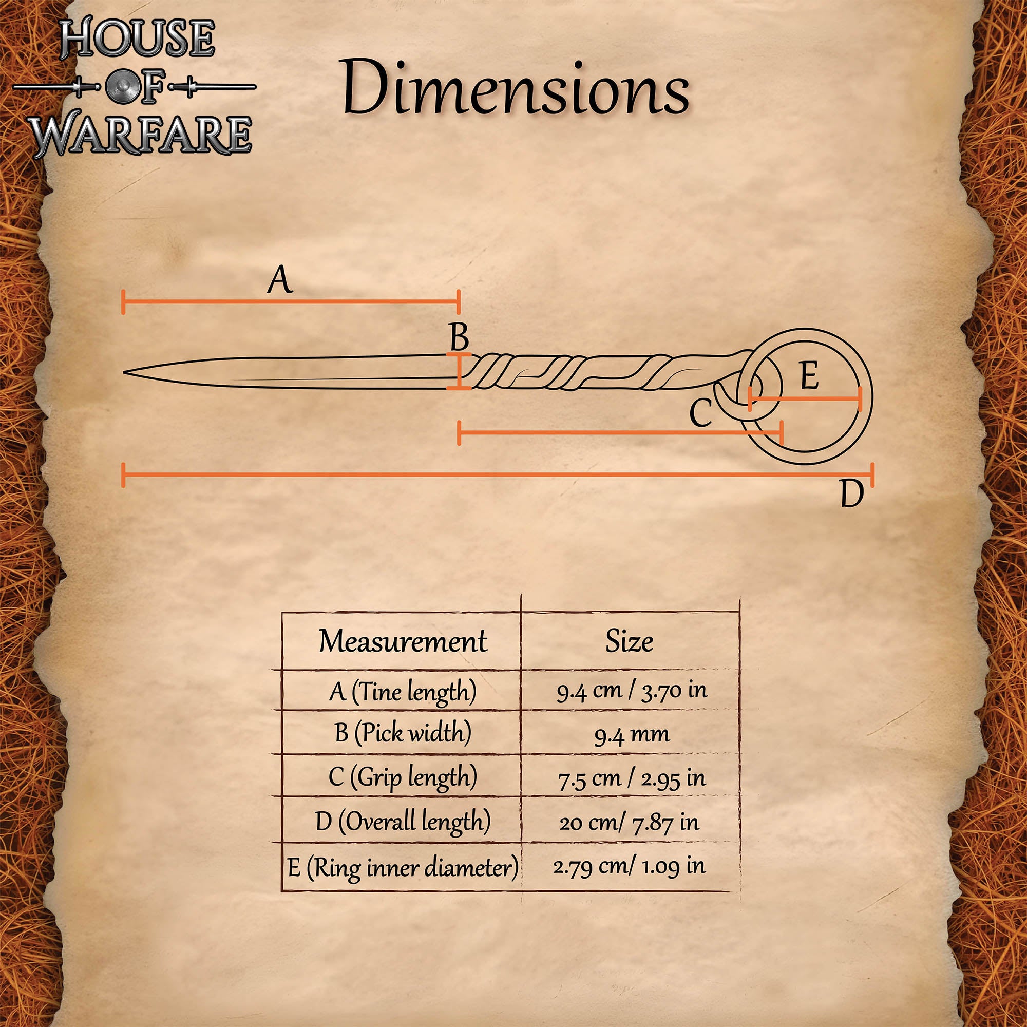 Imagen única de: Pica Medieval de Hierro Negro Forjada a Mano - 7 Pulgadas Vikingo Herramienta de Comedor