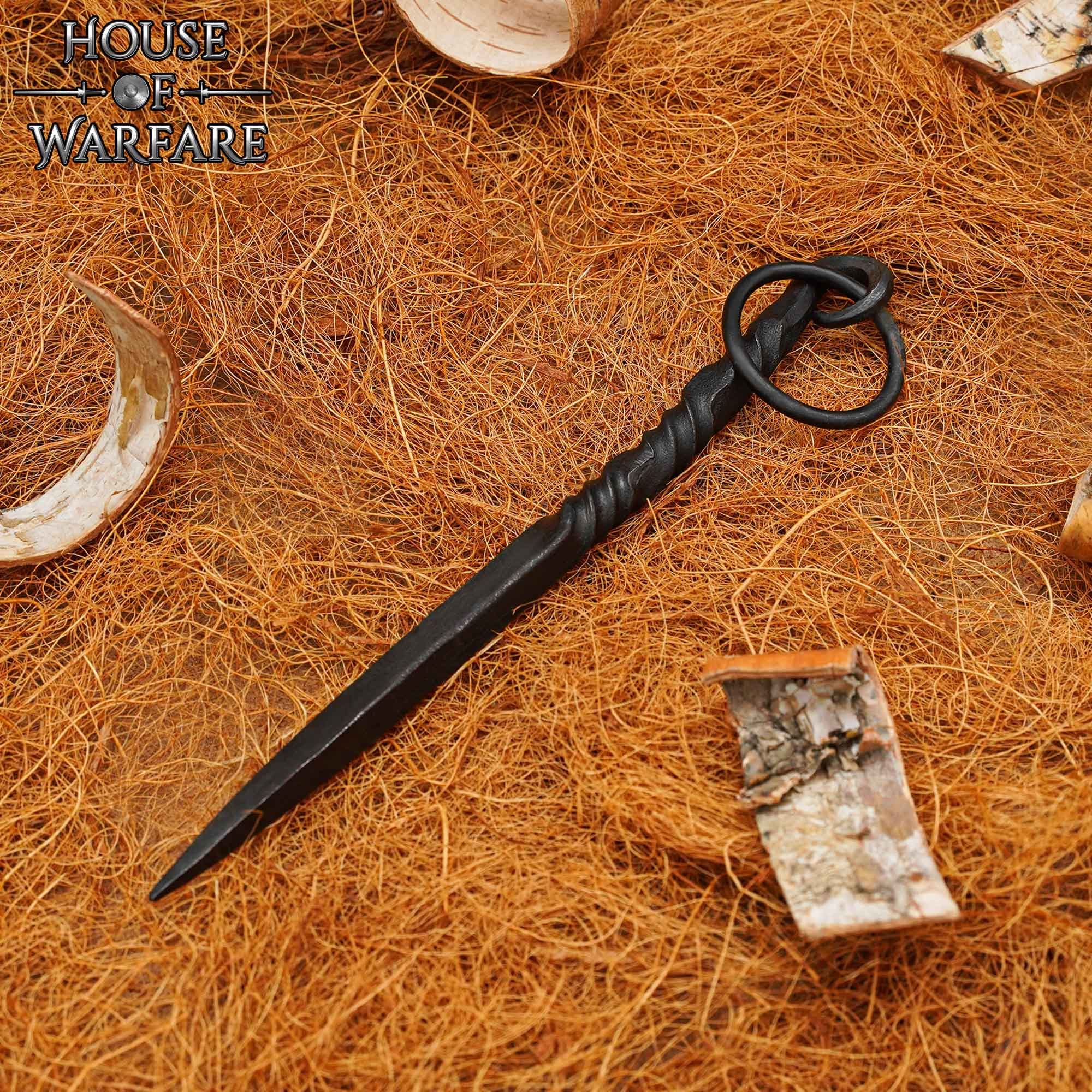 Imagen única de: Pica Medieval de Hierro Negro Forjada a Mano - 7 Pulgadas Vikingo Herramienta de Comedor