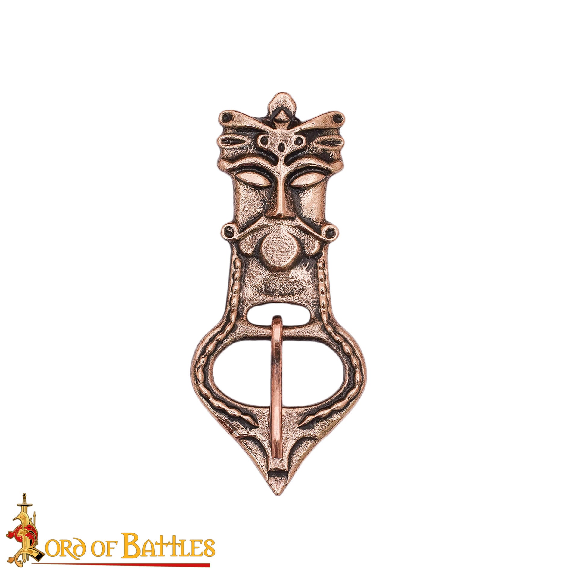 Hebilla de cinturón celta con cabeza masculina en bronce - imagen 13