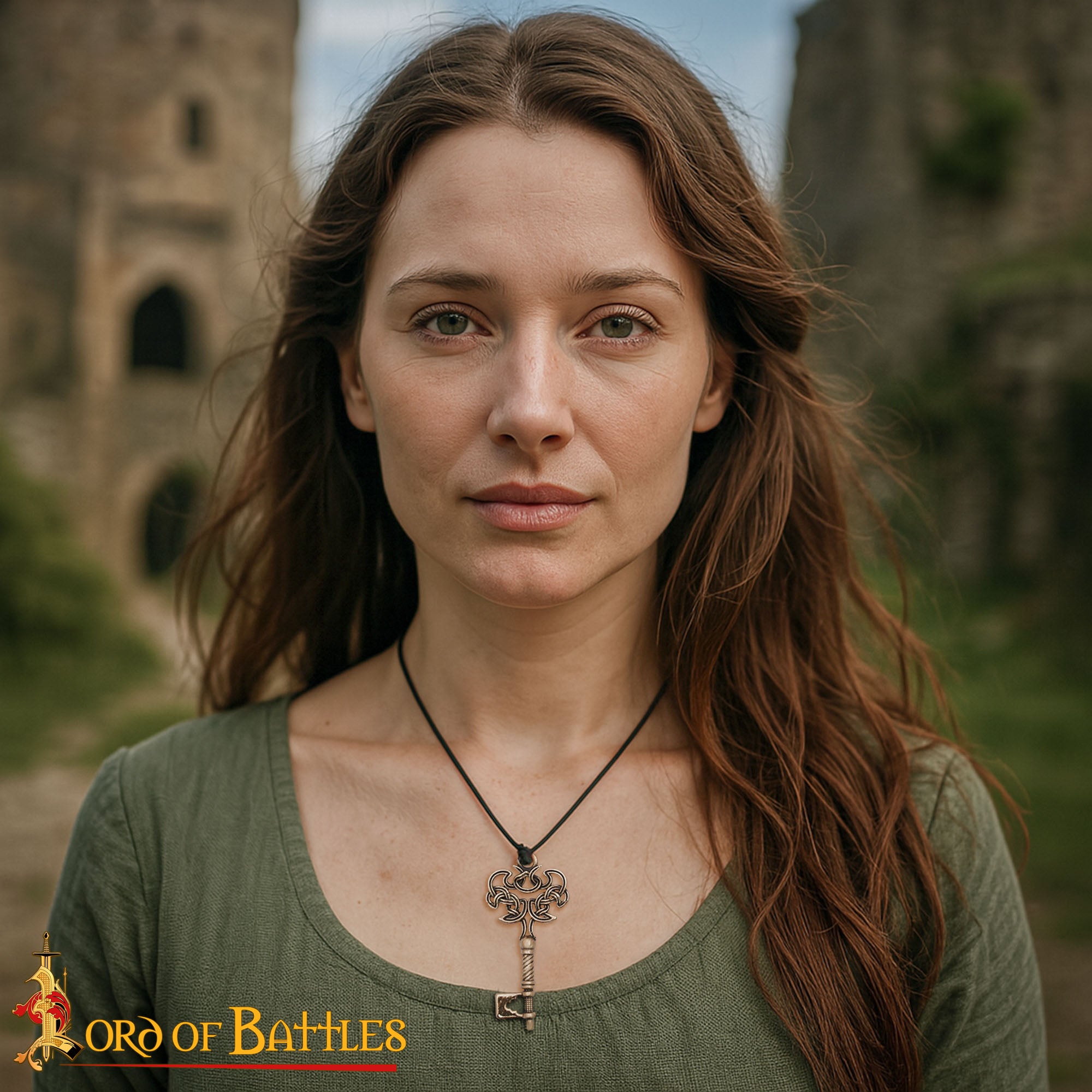 Imagen única de: Collar Colgante Llave Vikinga de Bronce con Nudos Celtas