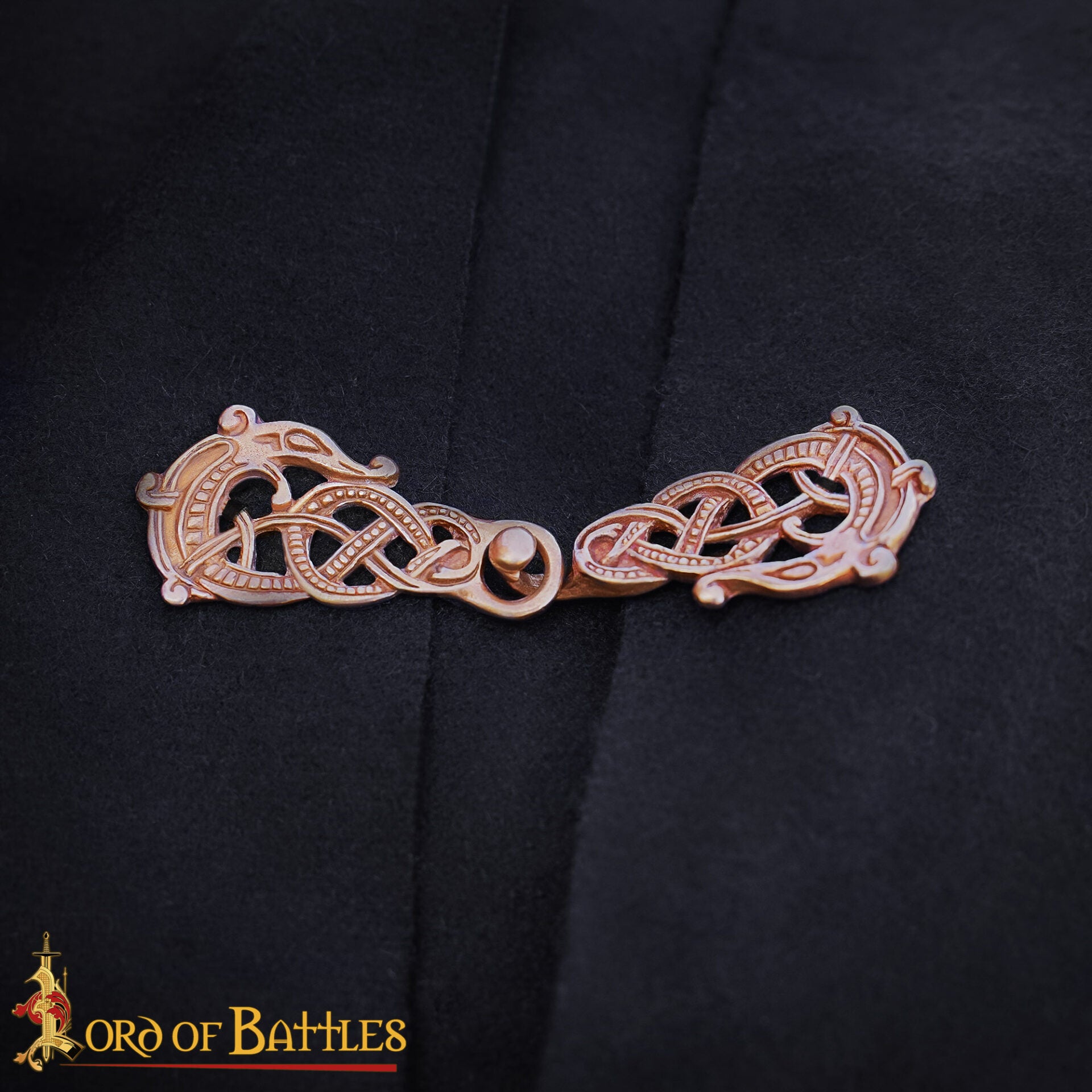 Broche vikingo de bronce en cera perdida - cierre doble con nudo - imagen 35