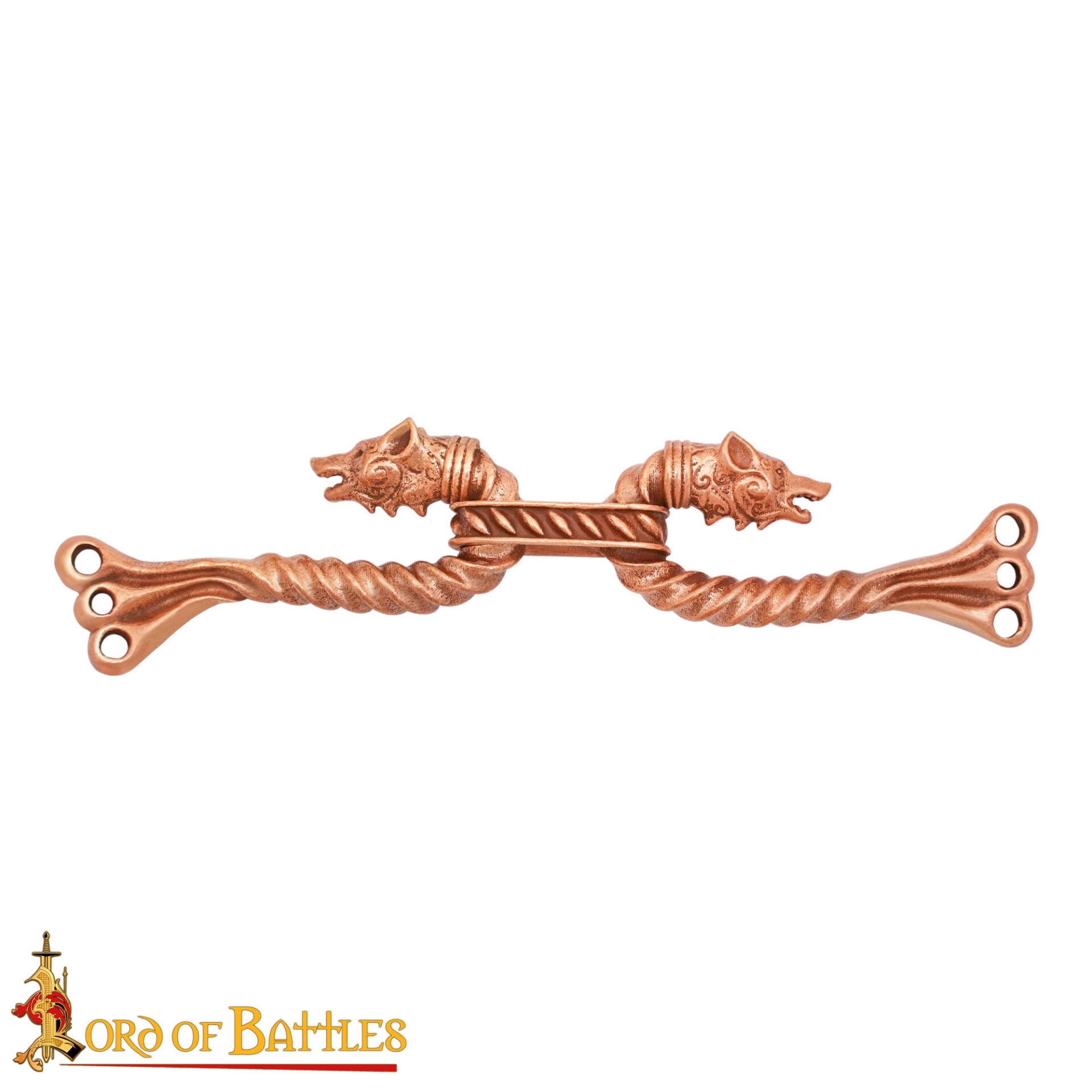 Broche vikingo de bronce para capa con cabezas de animal - cera perdida - imagen 19