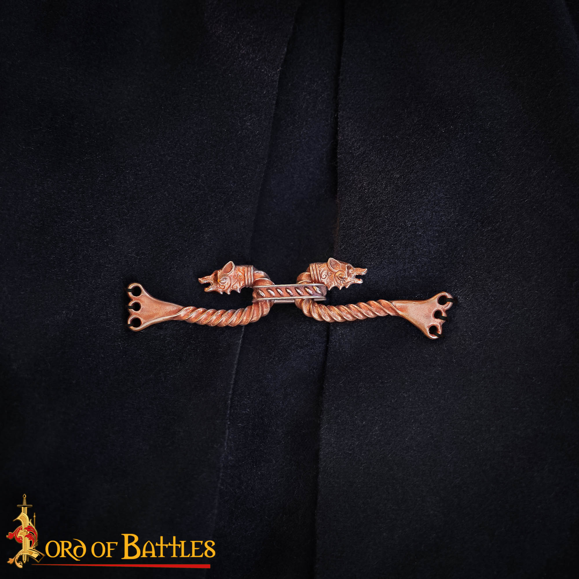 Broche vikingo de bronce para capa con cabezas de animal - cera perdida - imagen 22