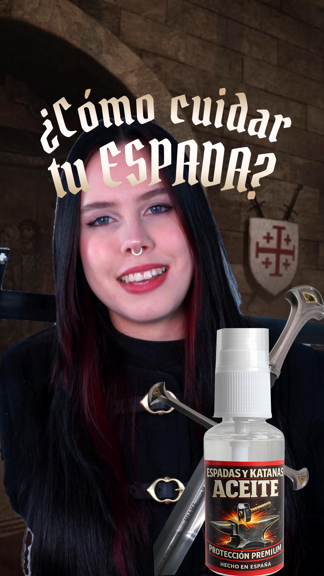Óleo de proteção premium para espadas, katanas e armaduras.