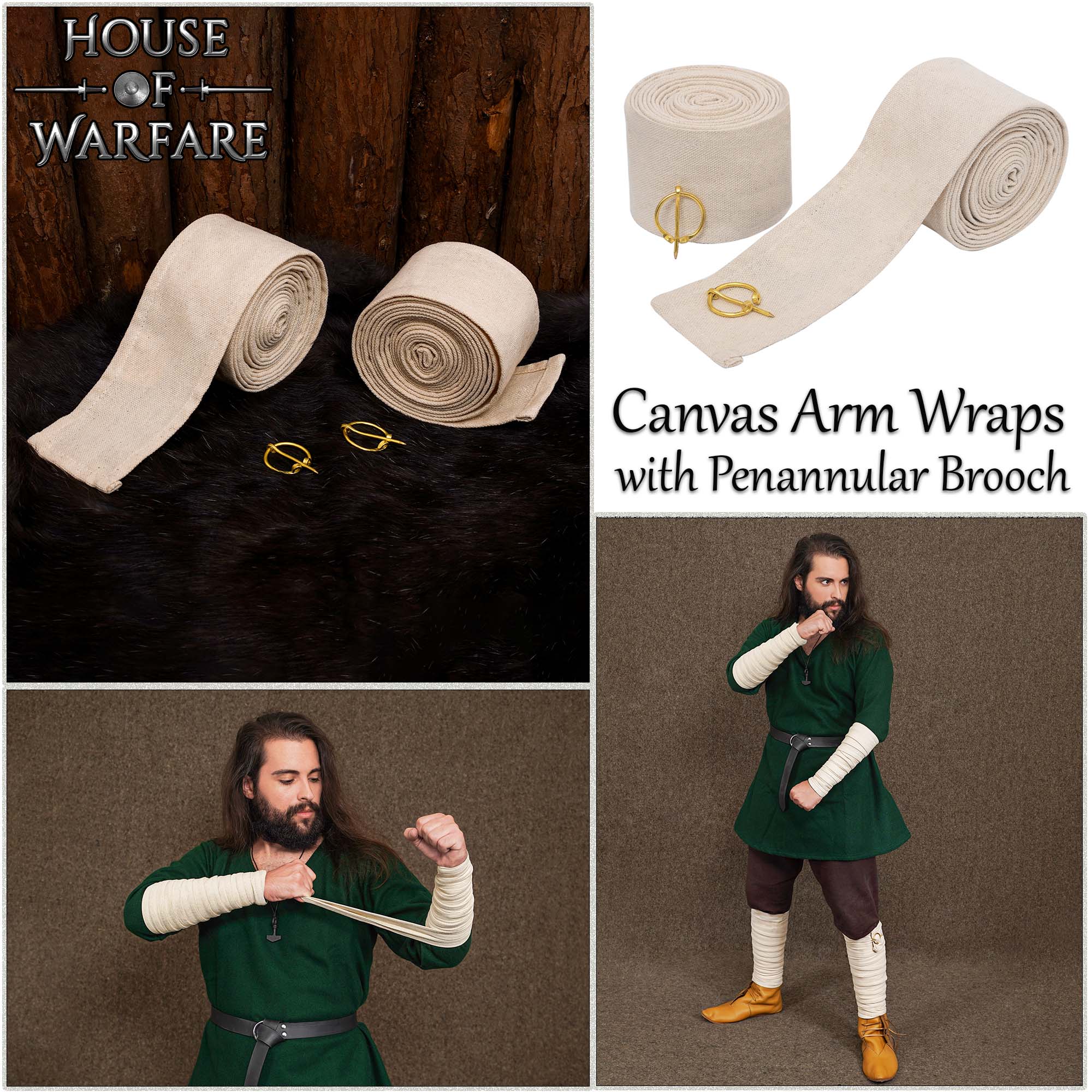 Protectores de brazos vikingos en lona 100% algodón - imagen 10