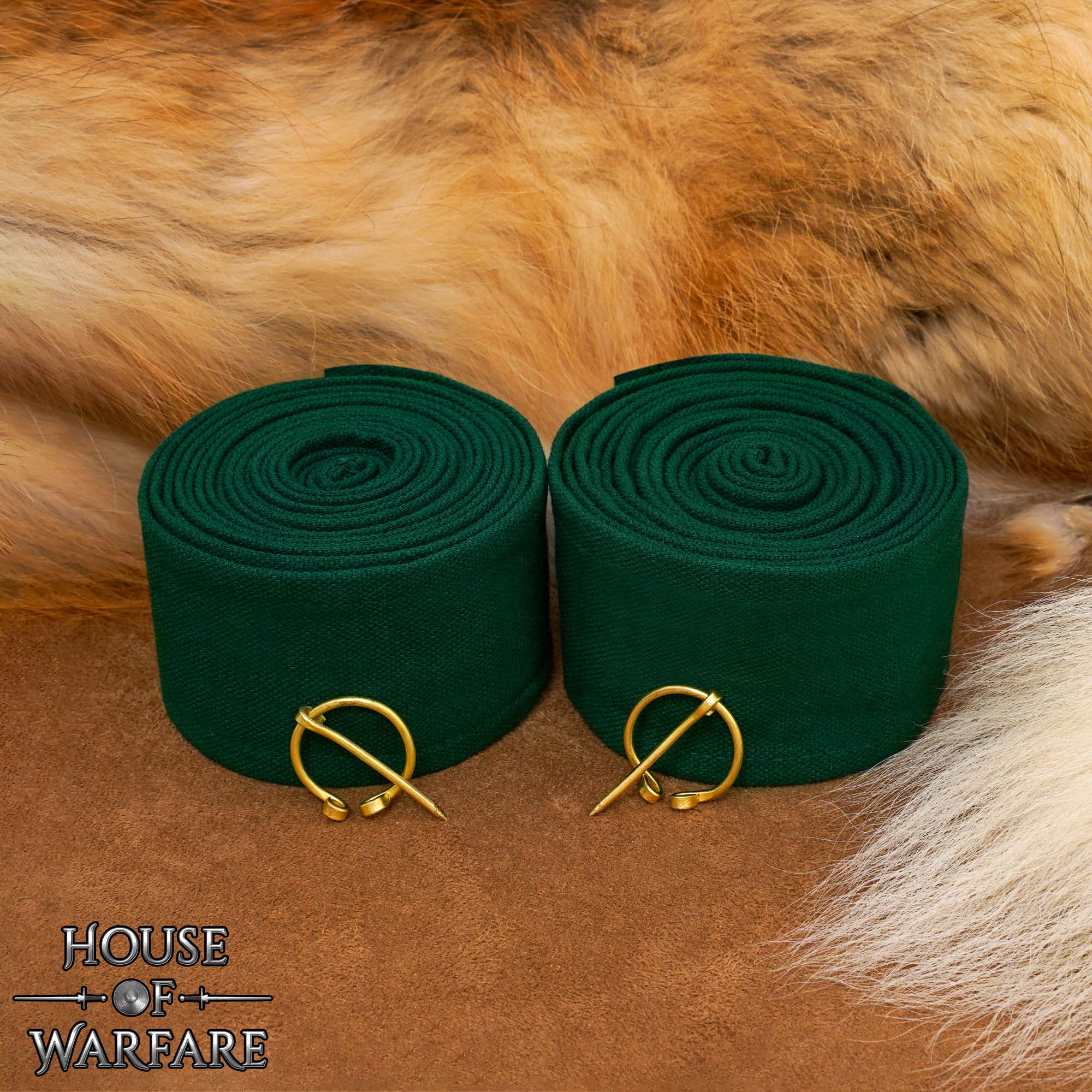 Protectores de brazos vikingos en lona 100% algodón - Verde