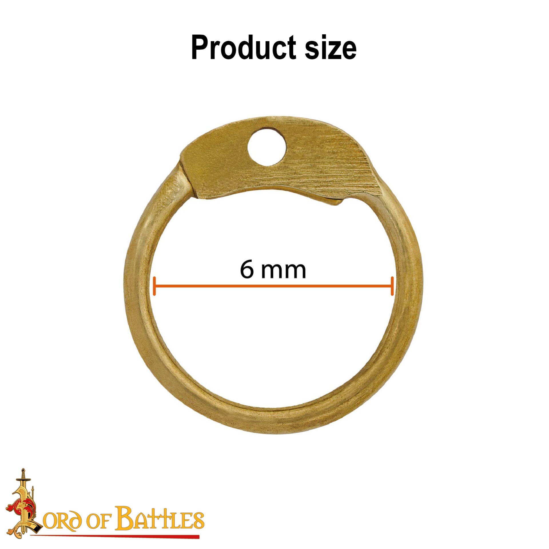 Imagen única de: Anillos Redondos de Latón Sueltos con Remaches Redondos - 6mm | Calibre 18 | para Cota de Malla Medieval Remachada