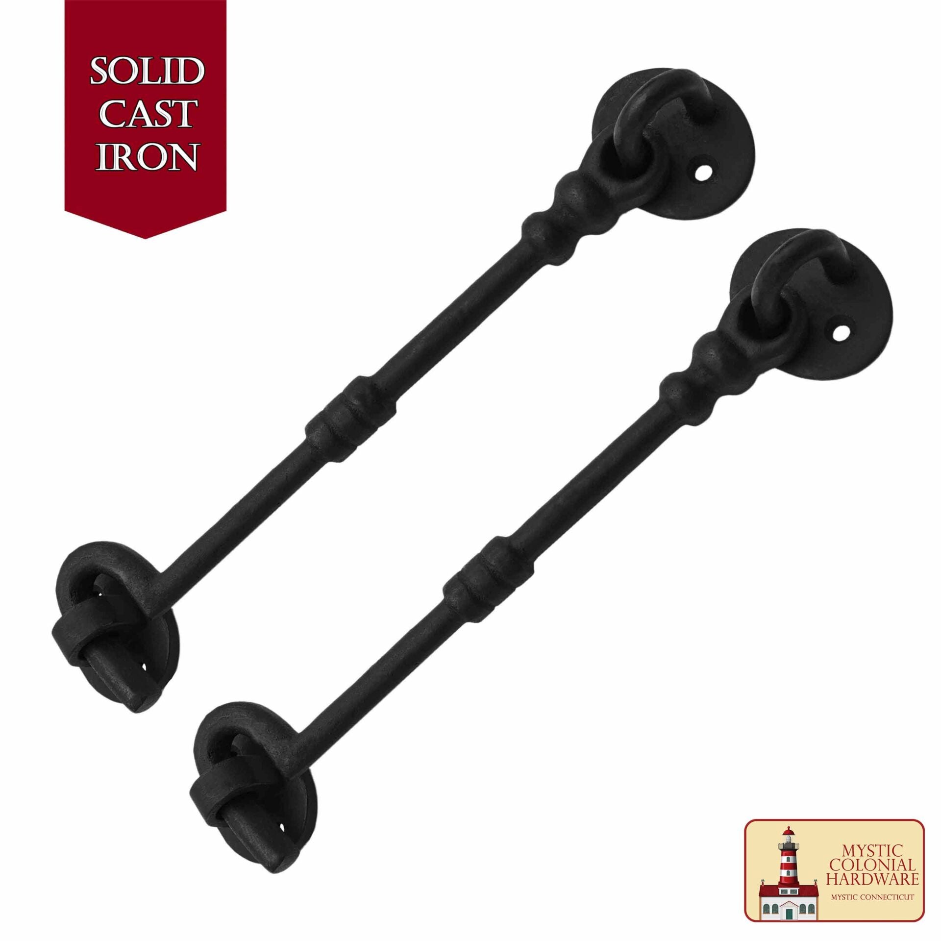 Imagen única de: Hierro Forjado Negro Cabina Gancho Ojo 5" Largo Grande Decorativo Privacidad Gancho Pestillos para Armario Ventana Cocina Puertas Corredizas o de Granero