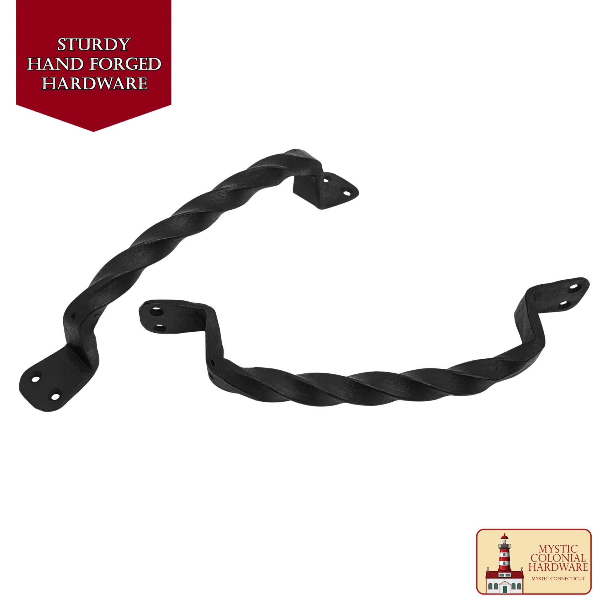 Imagen única de: Rústico Retorcido Manija de la Puerta de Hierro Forjado a Mano Tirones de la Puerta: Ideal para la Puerta, Puerta del Cobertizo, Ventana, Cerca, Garaje, 23cm