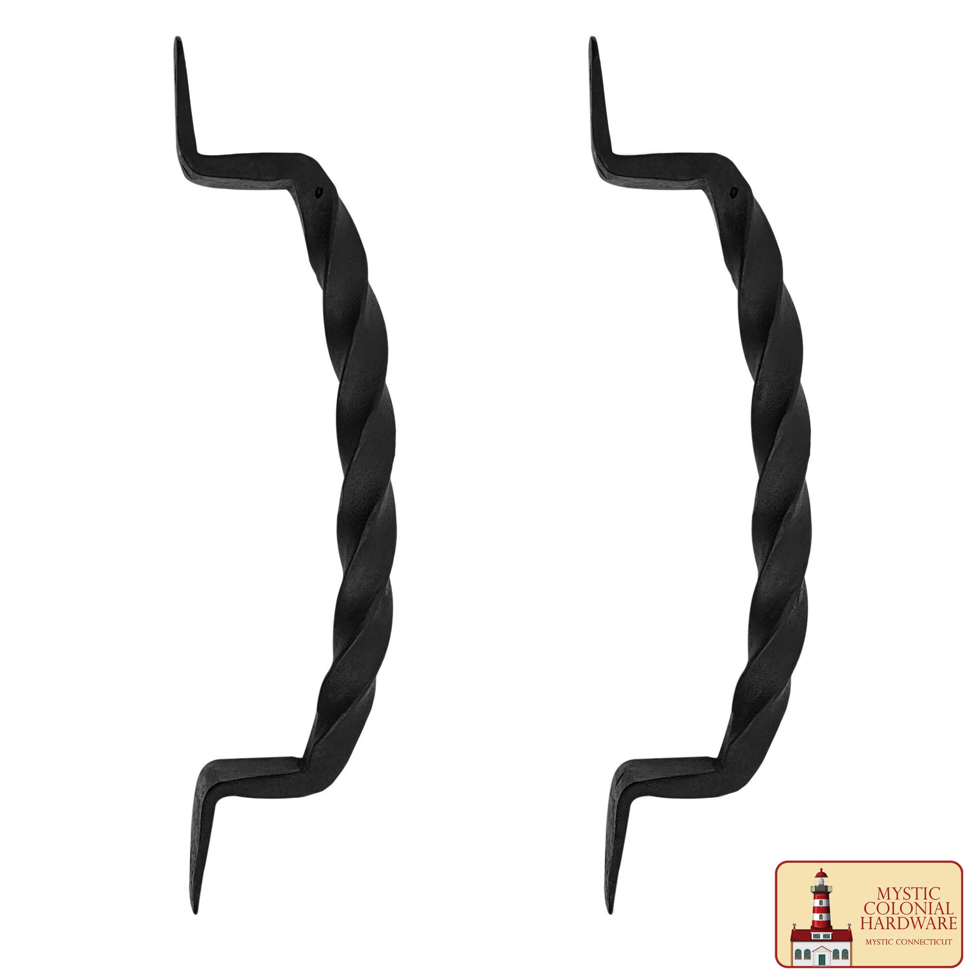 Imagen única de: Rústico Retorcido Manija de la Puerta de Hierro Forjado a Mano Tirones de la Puerta: Ideal para la Puerta, Puerta del Cobertizo, Ventana, Cerca, Garaje, 23cm
