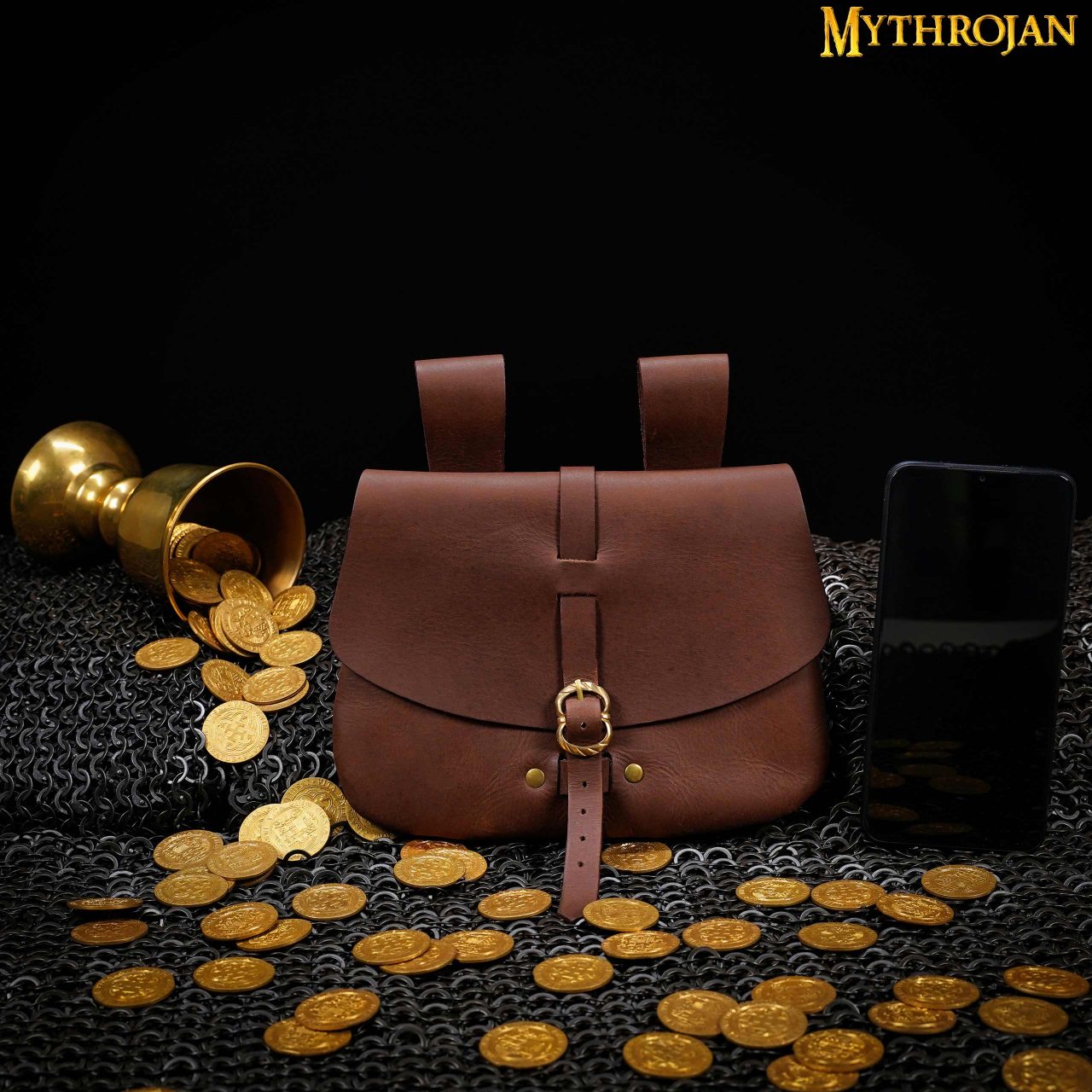 Bolsa de cintura medieval de cuero genuino - LARP y disfraces - imagen 9