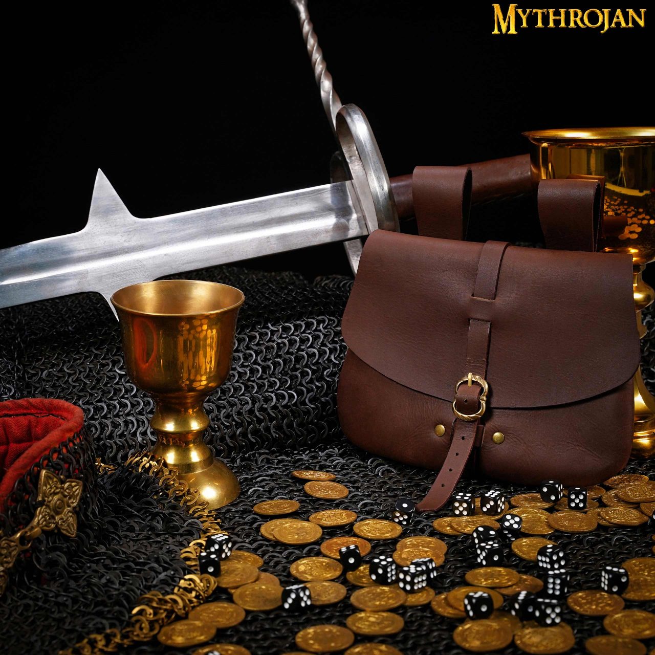 Bolsa de cintura medieval de cuero genuino - LARP y disfraces - imagen 8