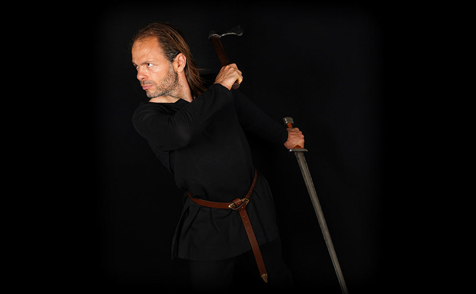 Túnica vikinga de algodón — Camisa renacentista nórdica - imagen 6