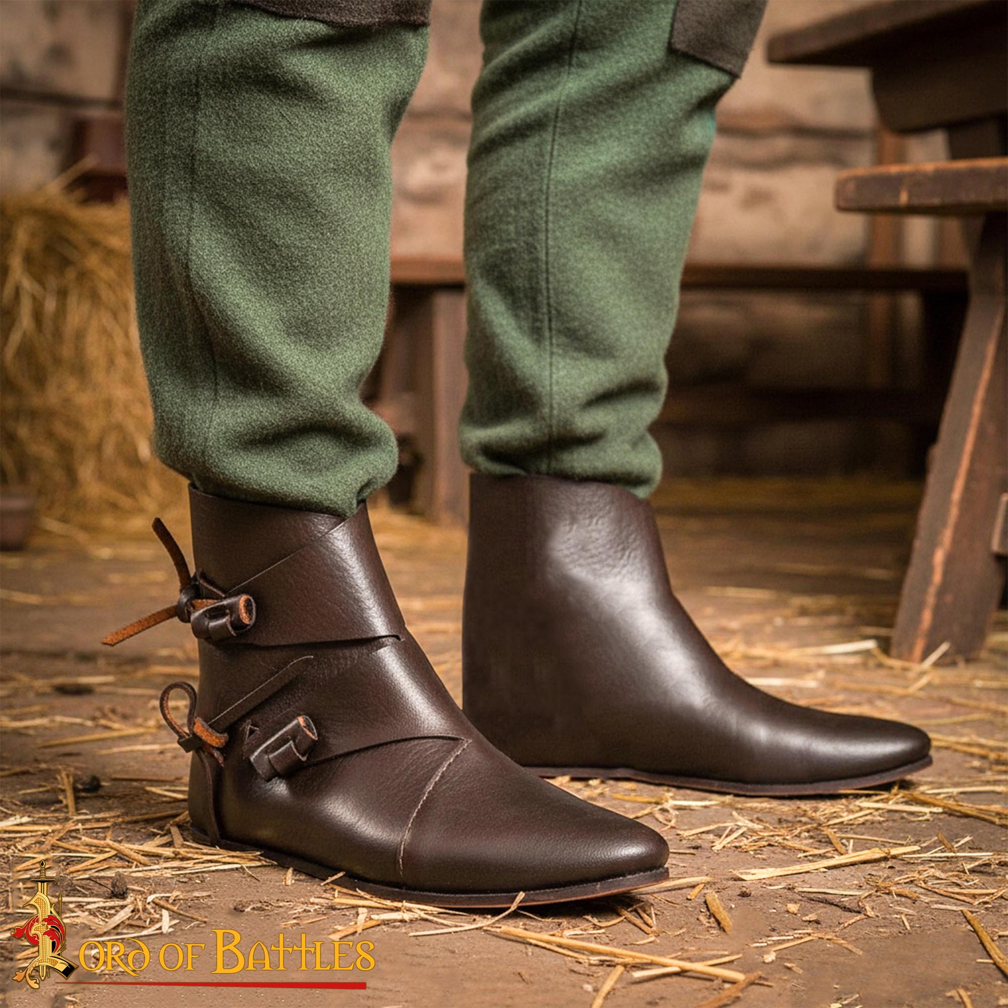 Botas tobilleras vikingas Jorvik de cuero - imagen 30