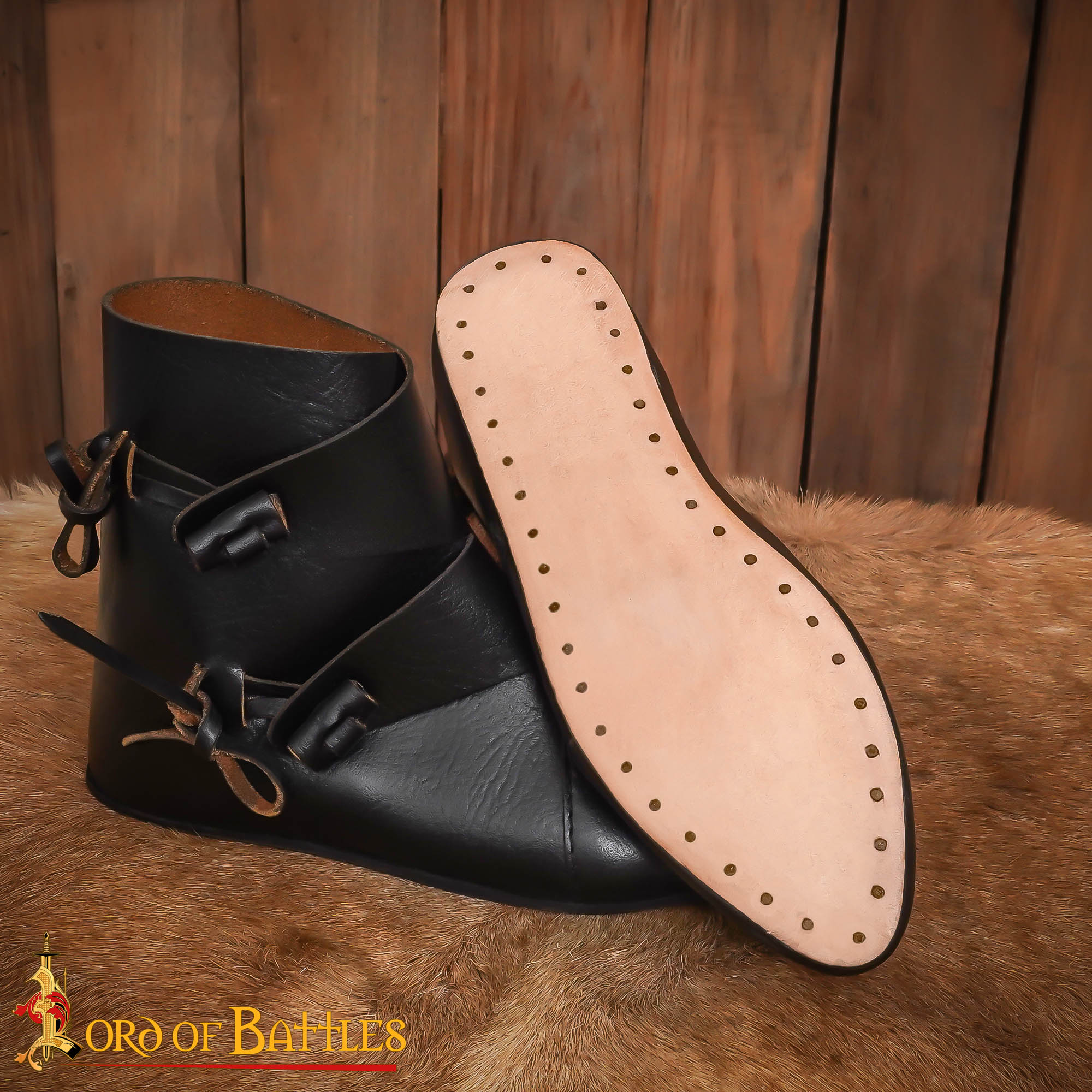 Botas tobilleras vikingas Jorvik de cuero - imagen 17